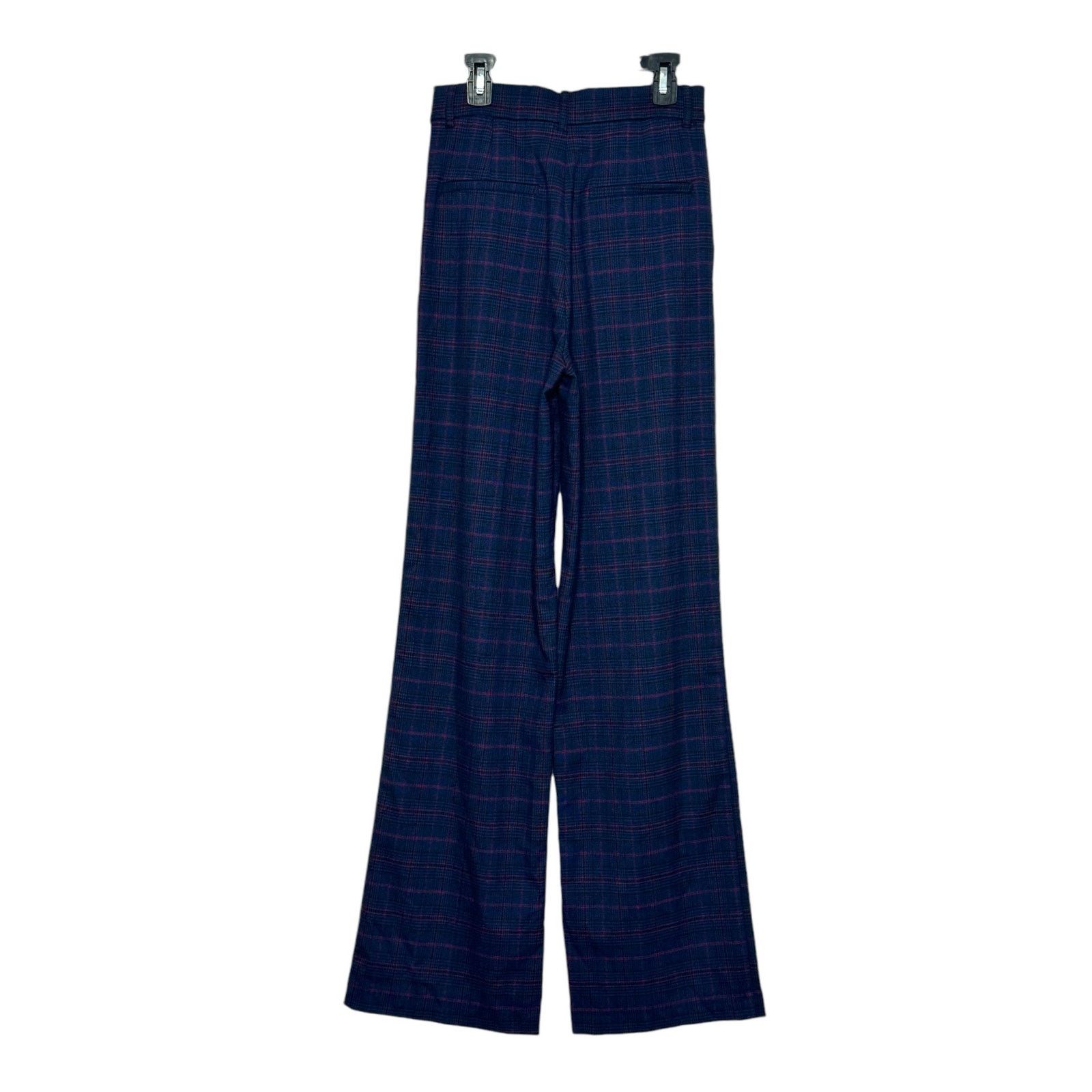 Zara Zara blue plaid wide leg pleated pants size XS Size 26" / US 2 / IT 38 - 11 Thumbnail