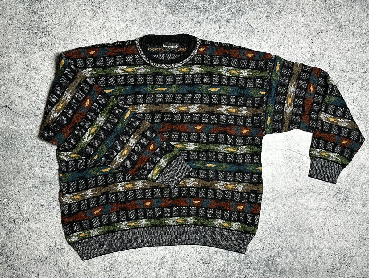 Carlo Colucci Vintage Enzo Lorenzo Coogi style Sweater Multicolour Size US XL / EU 56 / 4 - 7 Thumbnail
