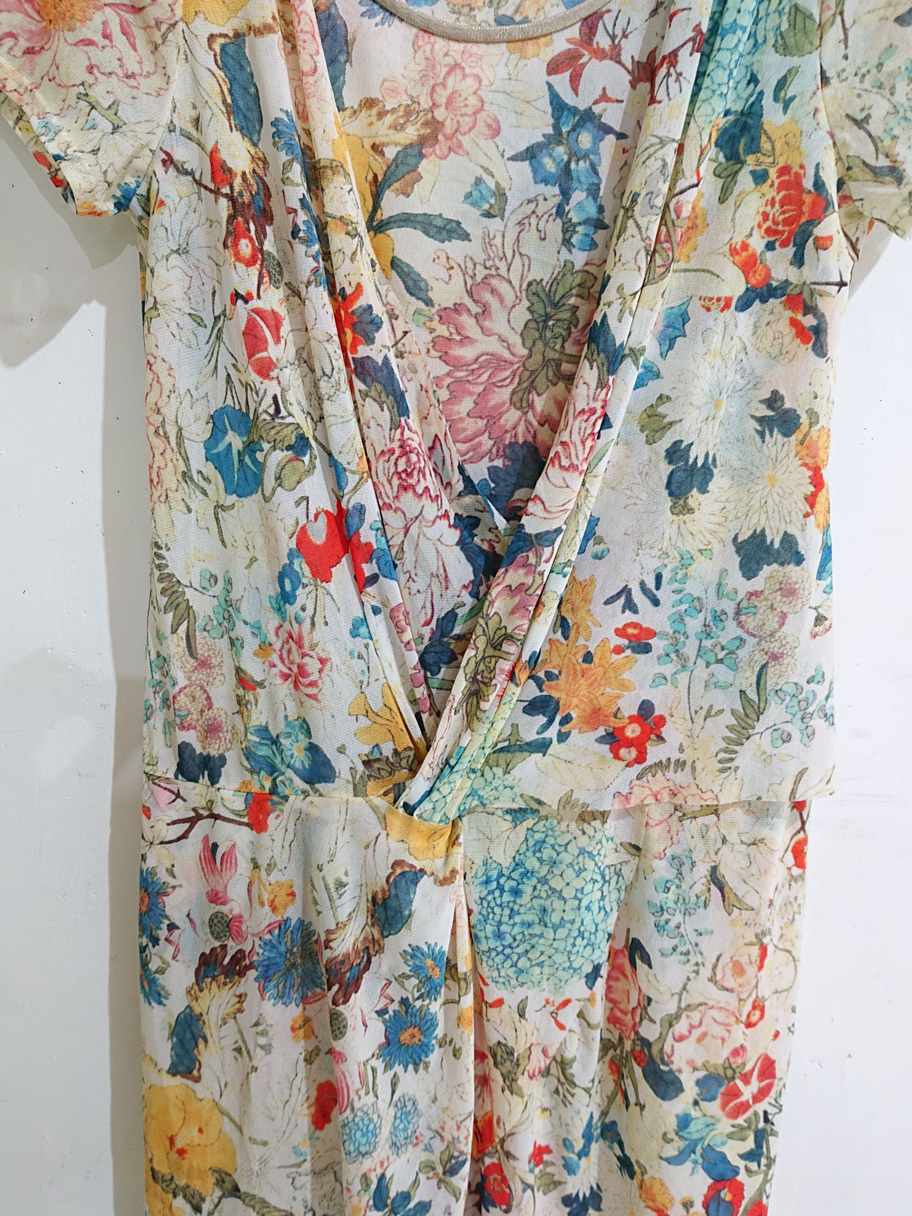 Vintage × Vivienne Tam Vintage vivienne tam floral crisscross draped mesh dress Size S / US 4 / IT 40 - 6 Thumbnail