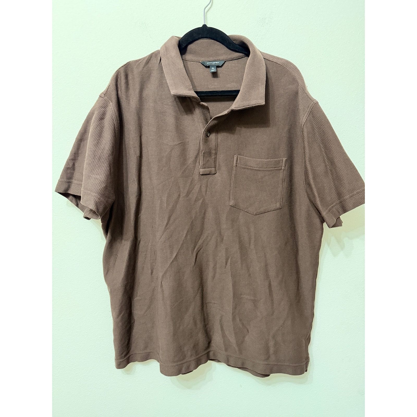 Banana Republic Preloved Men's Banana Republic Brown Knit Polo Sz XL Size US XL / EU 56 / 4 - 1 Thumbnail