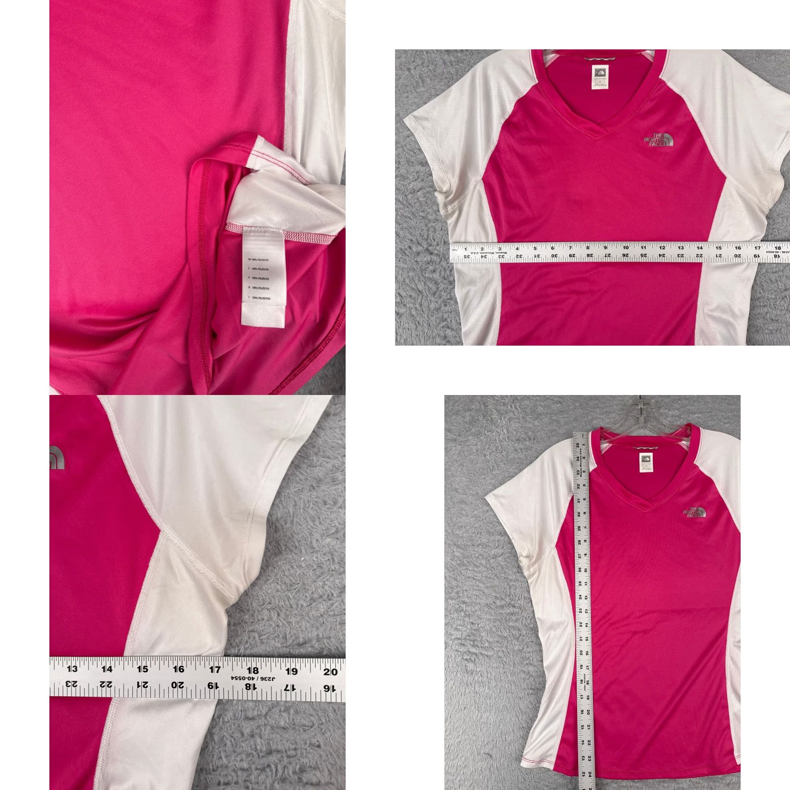 The North Face The North Face Shirt Women Large Pink White Short Sleeve V-Neck 100% Polyester Size L / US 10 / IT 46 - 8 Thumbnail
