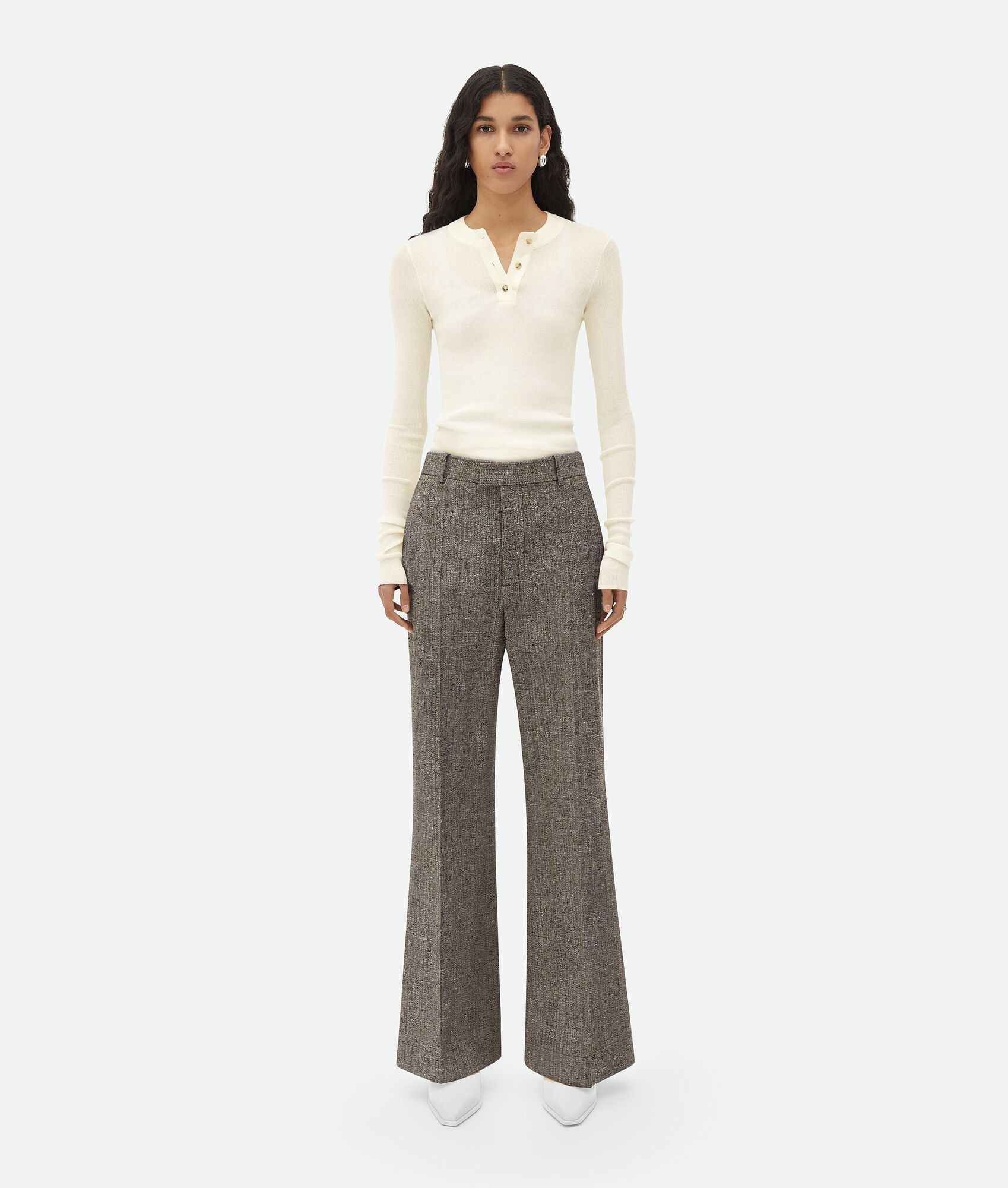 Bottega Veneta o1n1vont0525 Viscose And Silk Flared Pant in Multicolor Size 30" / US 8 / IT 44 - 1 Thumbnail