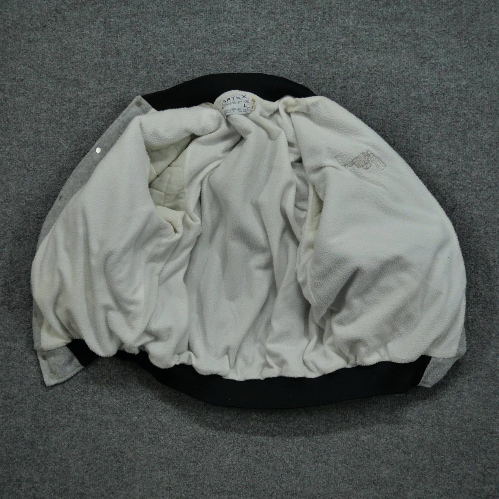 Vintage VINTAGE Artex Gun Jacket Mens Large Gray Black Fleece Bomber 80s Size US L / EU 52-54 / 3 - 5 Thumbnail