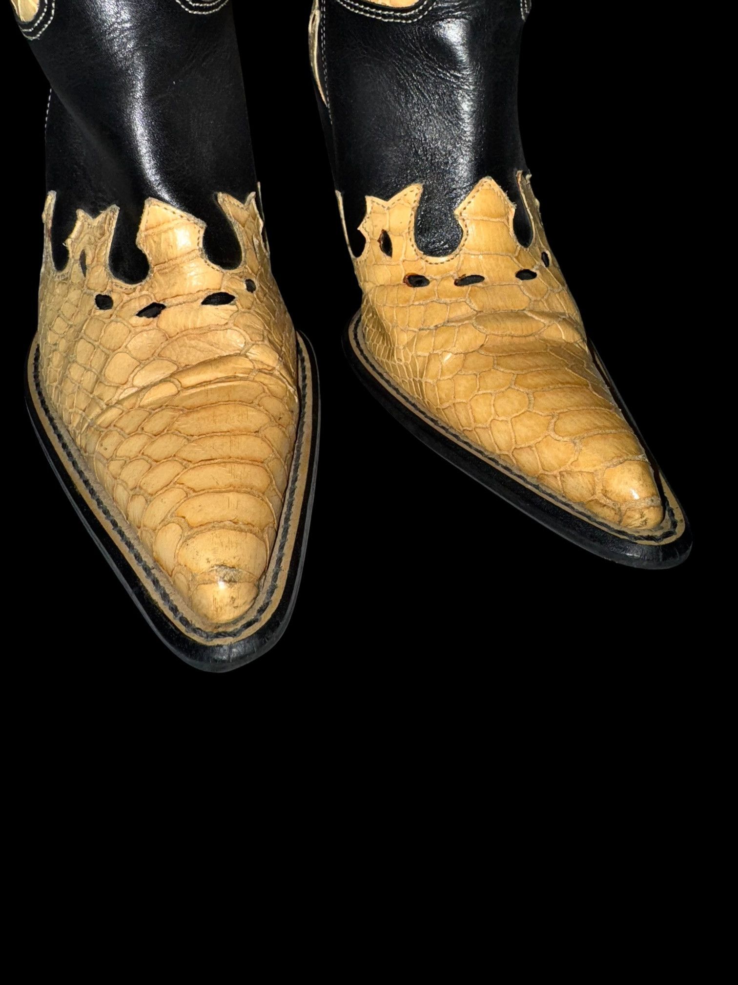 Other Vintage Python Embossed Leather Western Cowboy Boots Size US 6 / IT 36 - 3 Thumbnail