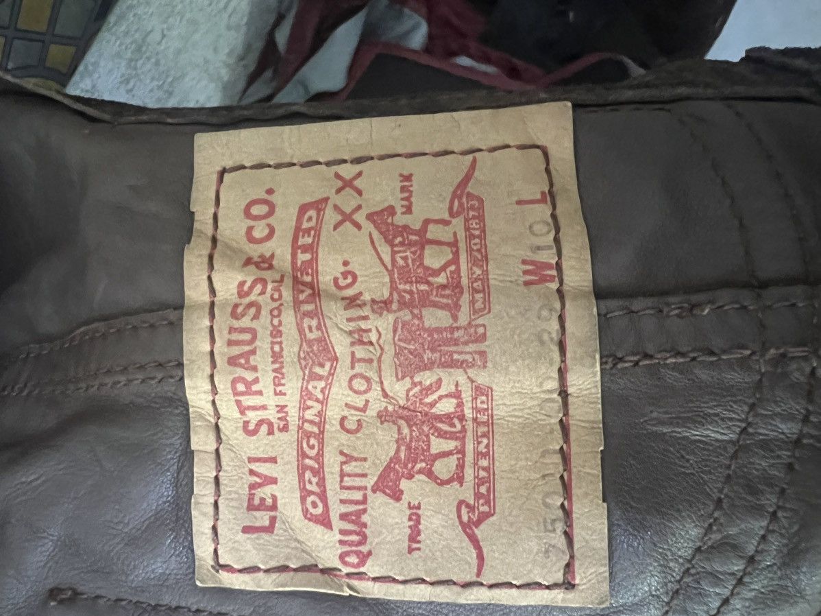 Japanese Brand × Levi's Levis Leather Jacket Size XS / US 0-2 / IT 36-38 - 3 Thumbnail