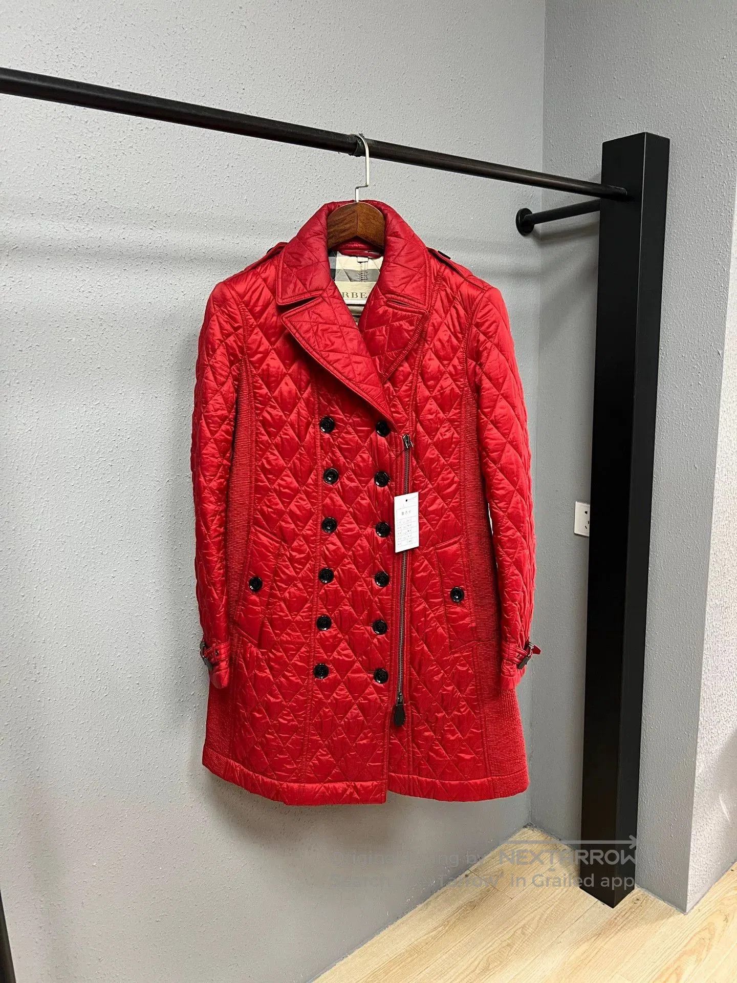 Burberry red cotton coat by Burberry. Size US L / EU 52-54 / 3 - 1 Thumbnail