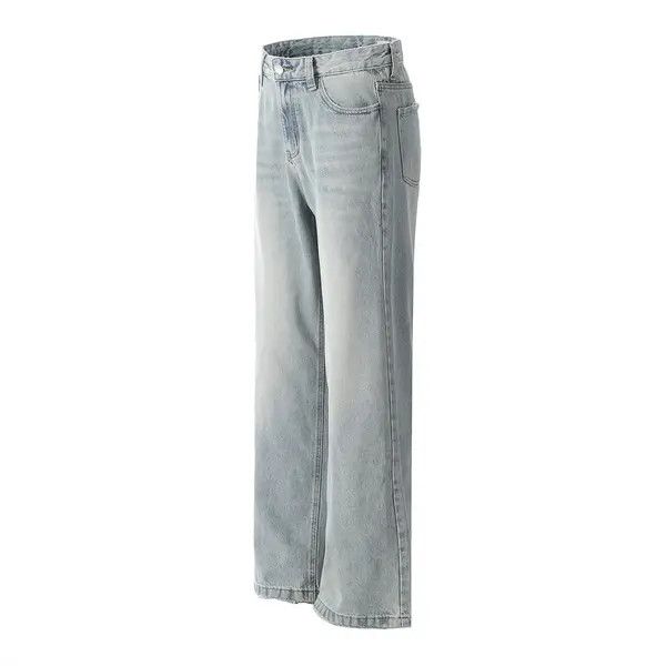 VIBE Men's all-match straight vintage distressed washed jeans Size US 32 / EU 48 - 2 Thumbnail