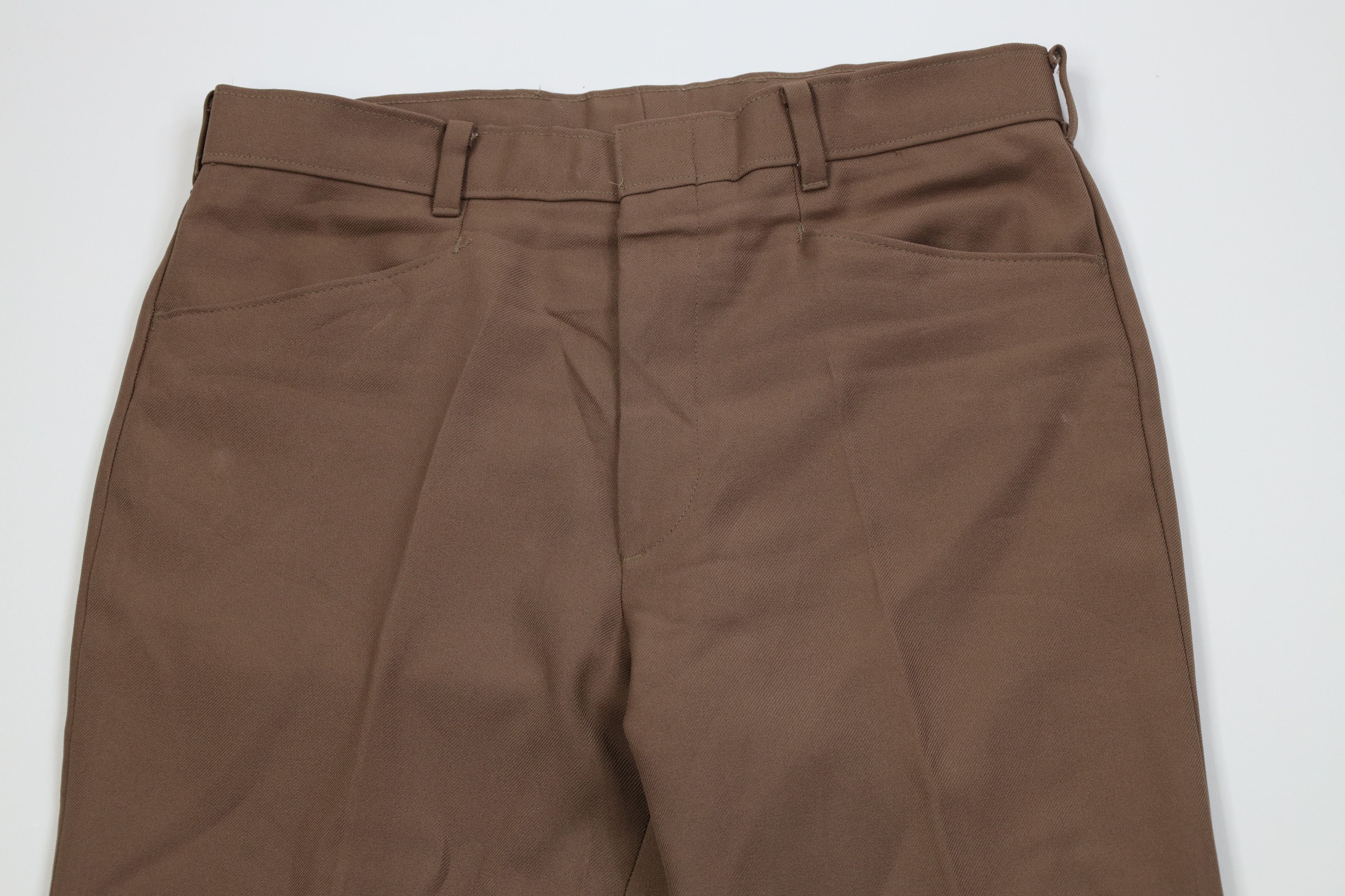 Levi's Vintage 70s Levis Knit Flared Wide Leg Chino Pants Brown USA Size US 32 / EU 48 - 2 Thumbnail