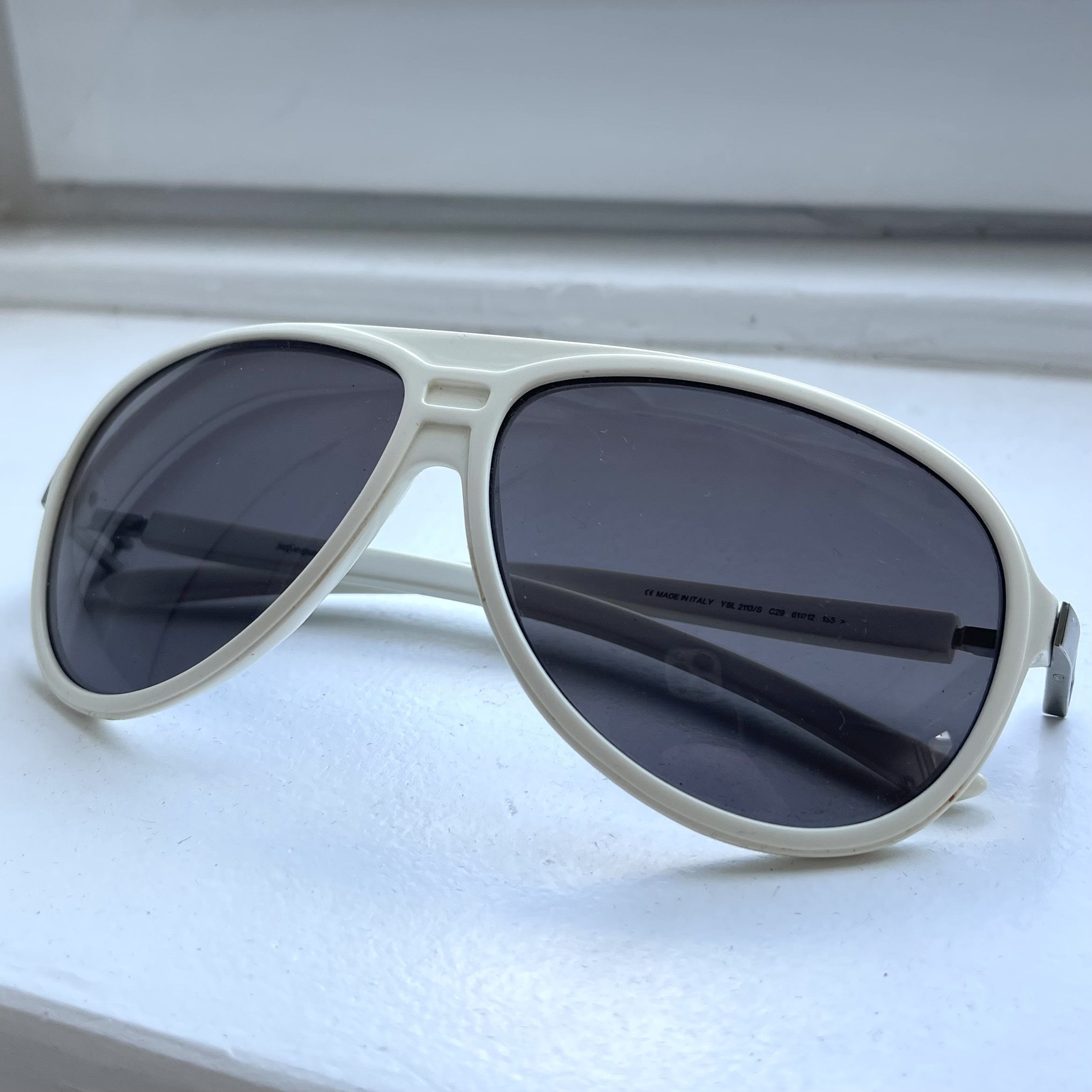 Yves Saint Laurent Yves Saint Laurent Women's White and Silver Sunglasses Size ONE SIZE - 3 Thumbnail