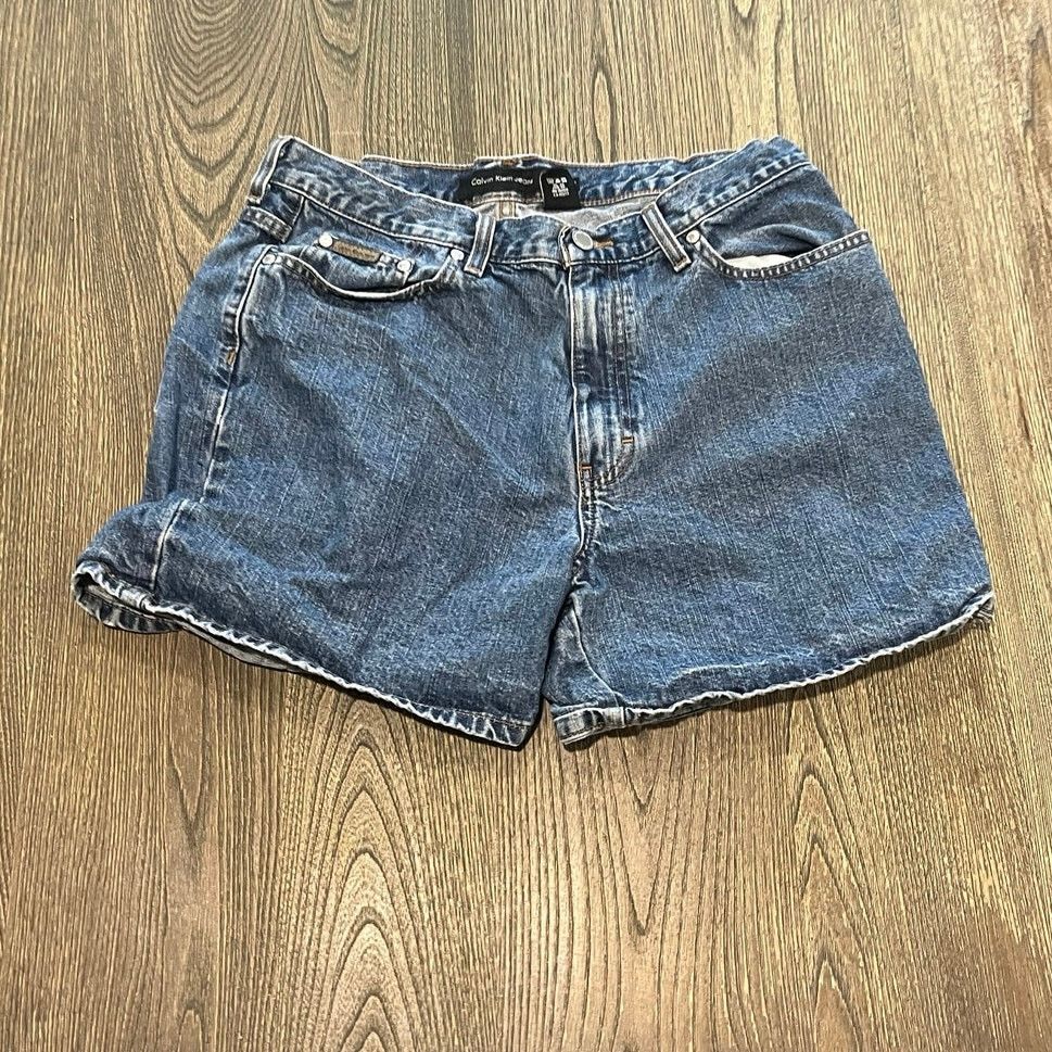 Calvin Klein Calvin Klein Jeans High Rise Shorts Denim Cotton Blue Sz 12 Size 34" / US 12 / IT 48 - 1 Thumbnail
