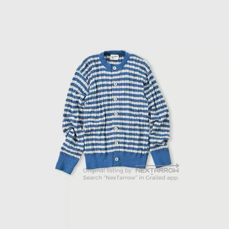 45rpm Blue Striped Cotton Knit Cardigan. Size M / US 6-8 / IT 42-44 - 1 Thumbnail