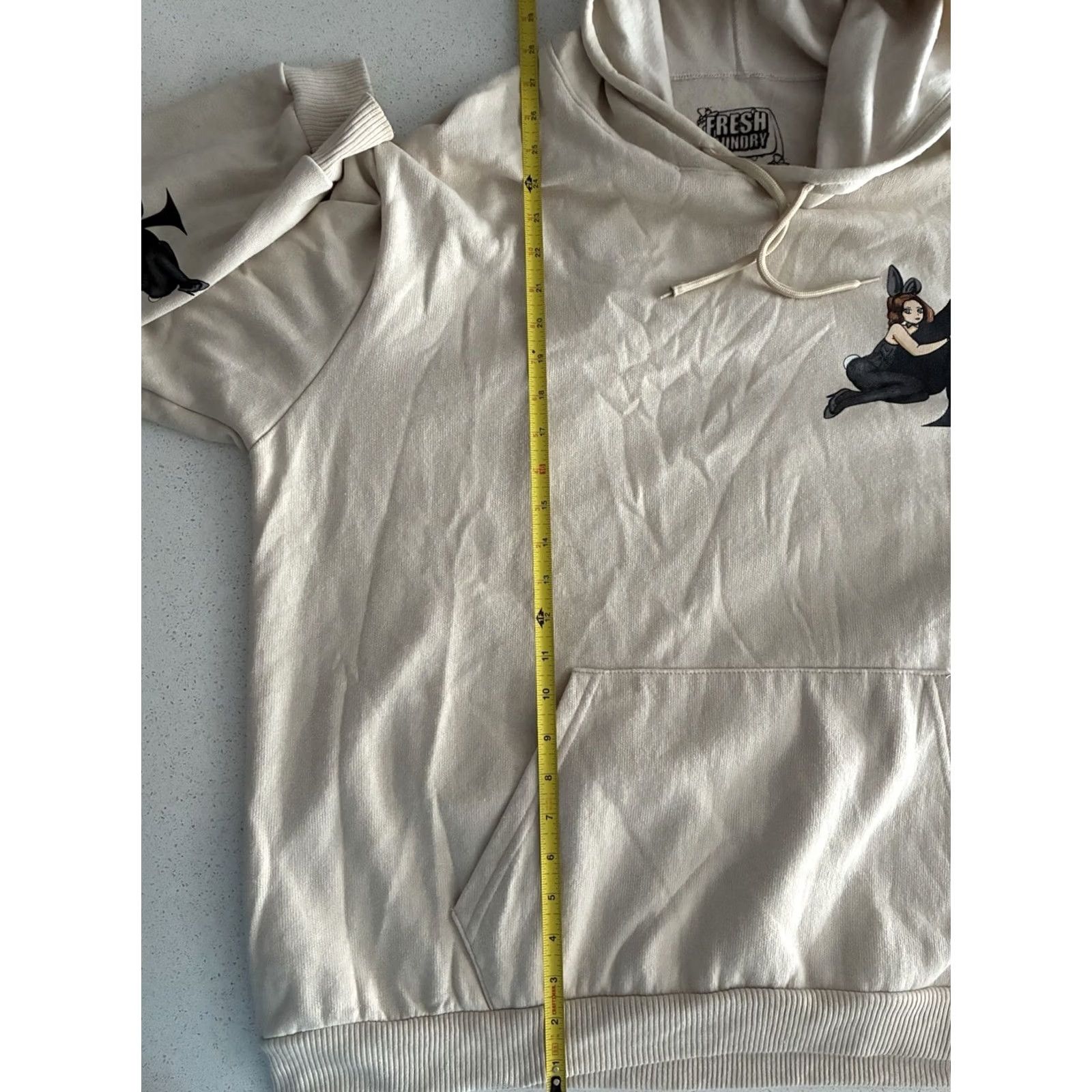 Vintage Fresh Laundry Hoodie Men 2XL Beige Logo Graphic Print Hooded Pullover Size US XXL / EU 58 / 5 - 6 Thumbnail
