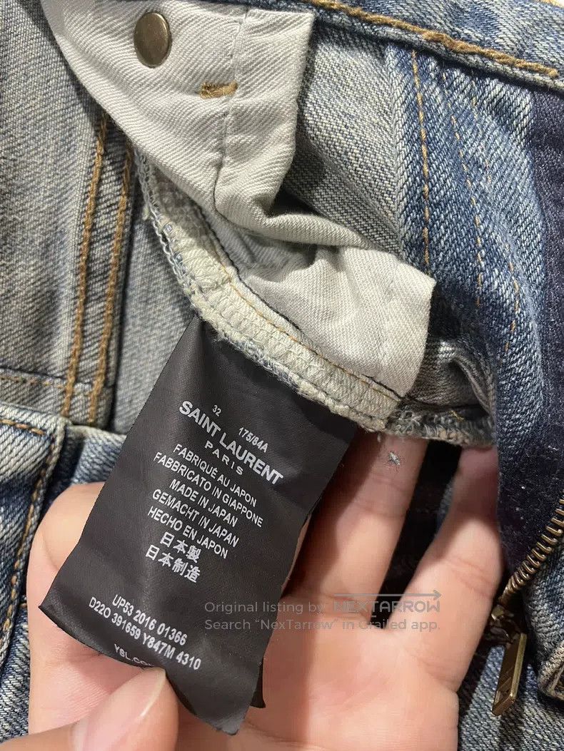 Saint Laurent Paris Saint Laurent Paris Blue Big Destroyed Denim Jeans Size US 32 / EU 48 - 3 Thumbnail