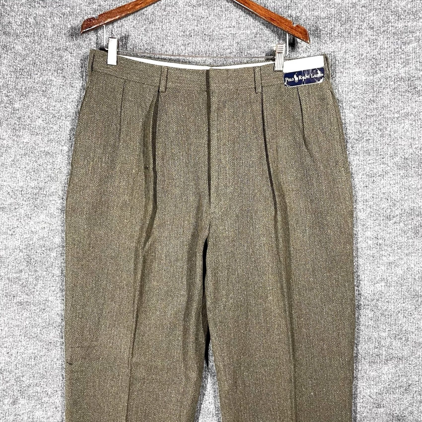 Polo Ralph Lauren VINTAGE Polo Ralph Lauren Pants 36x34 Tweed Wool Cotton 80s 90s Mens Size US M / EU 48-50 / 2 - 2 Thumbnail