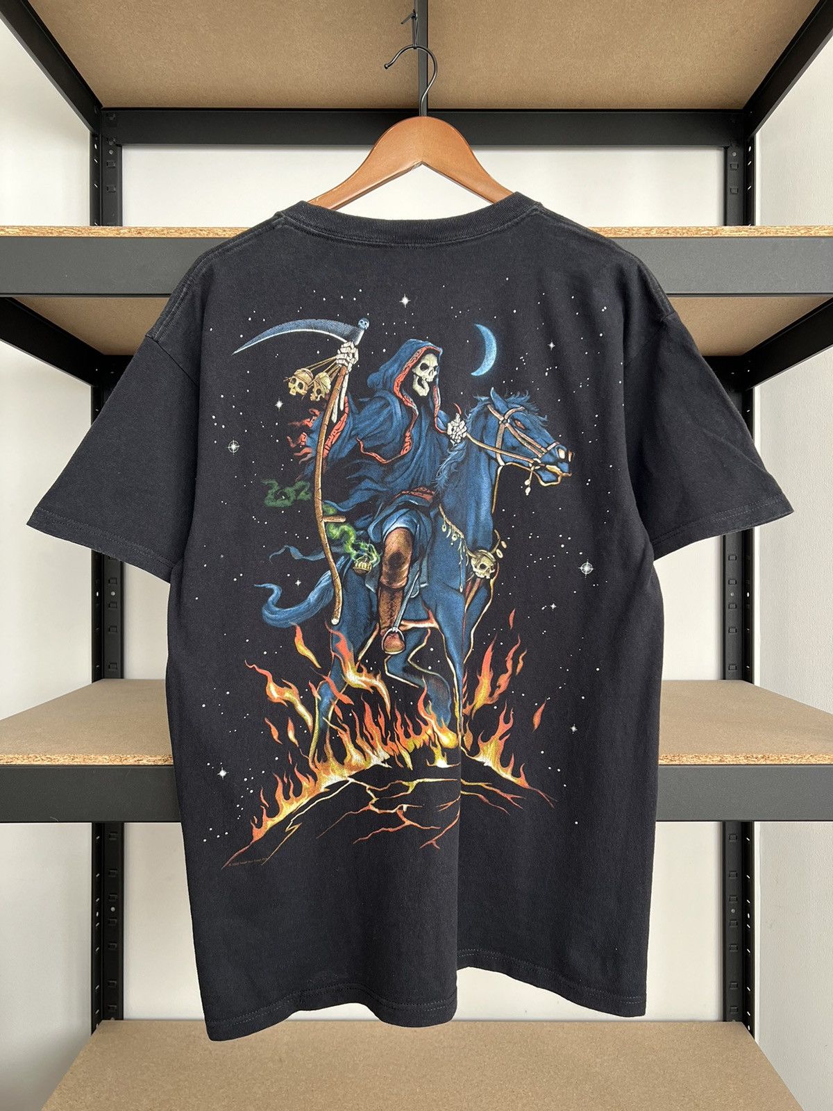Liquid Blue Vintage 2003 Liquid Blue Grim Reaper Black T-shirt Size US L / EU 52-54 / 3 - 2 Thumbnail