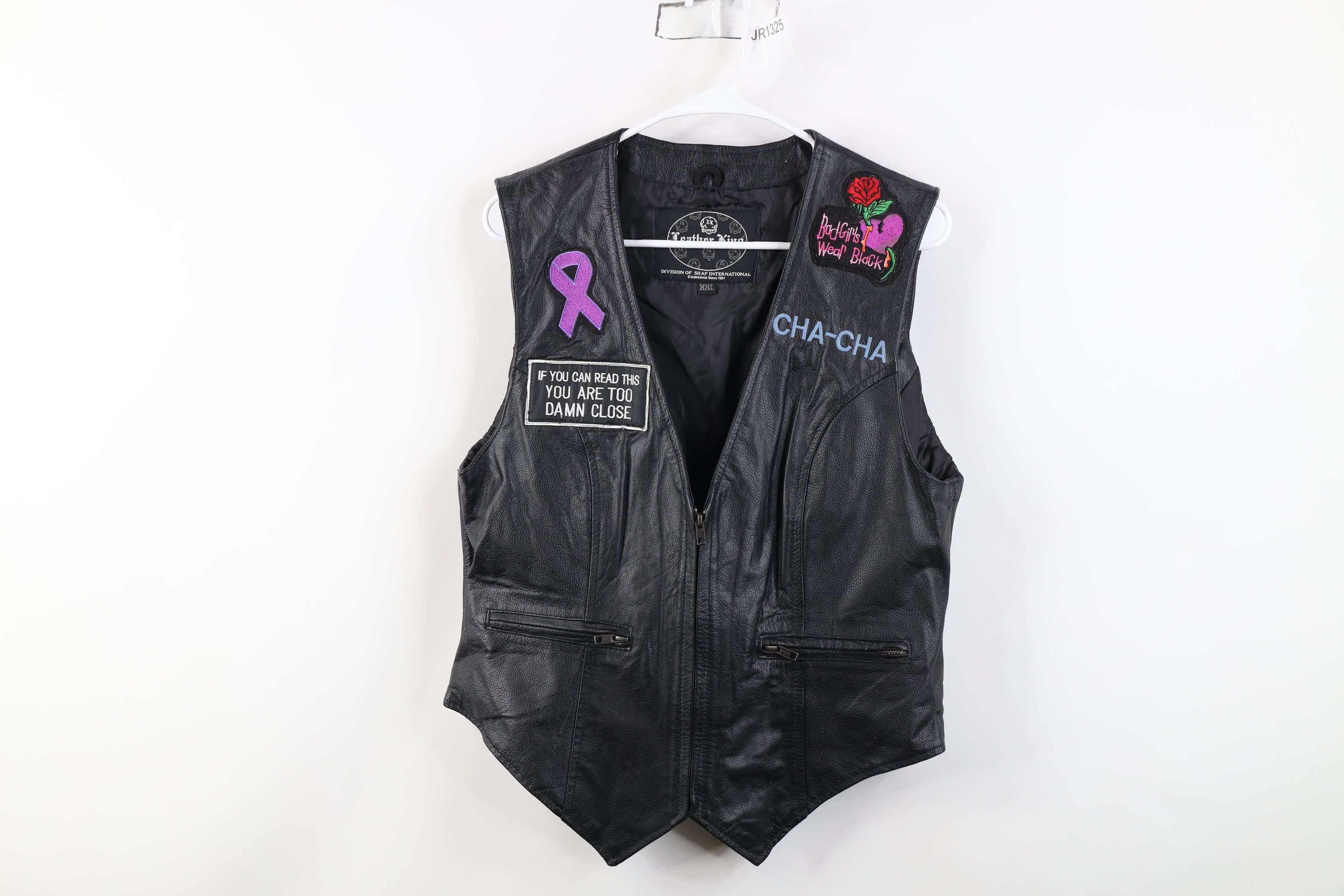 Vintage Vintage 90s Streetwear Wear Black Leather Motorcycle Vest Size XXL / US 16-18 / IT 52-54 - 1 Thumbnail