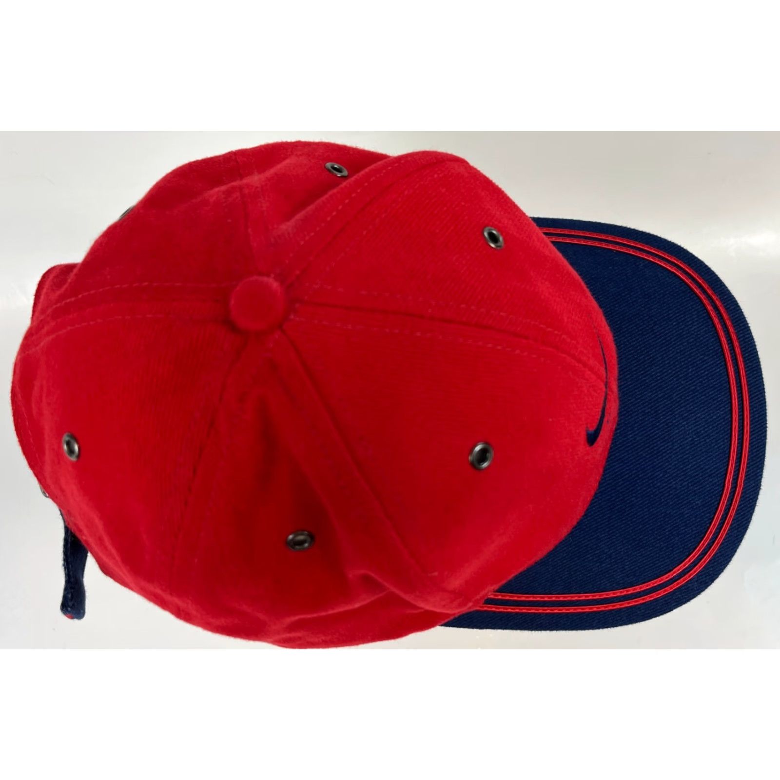 Nike VINTAGE Nike USA Stripeback Hat Cap Embroidered Swoosh USA Baseball Cap Cotton Red Unisex Adults One Size Hats Mens Womens Boys Girls Size ONE SIZE - 7 Thumbnail