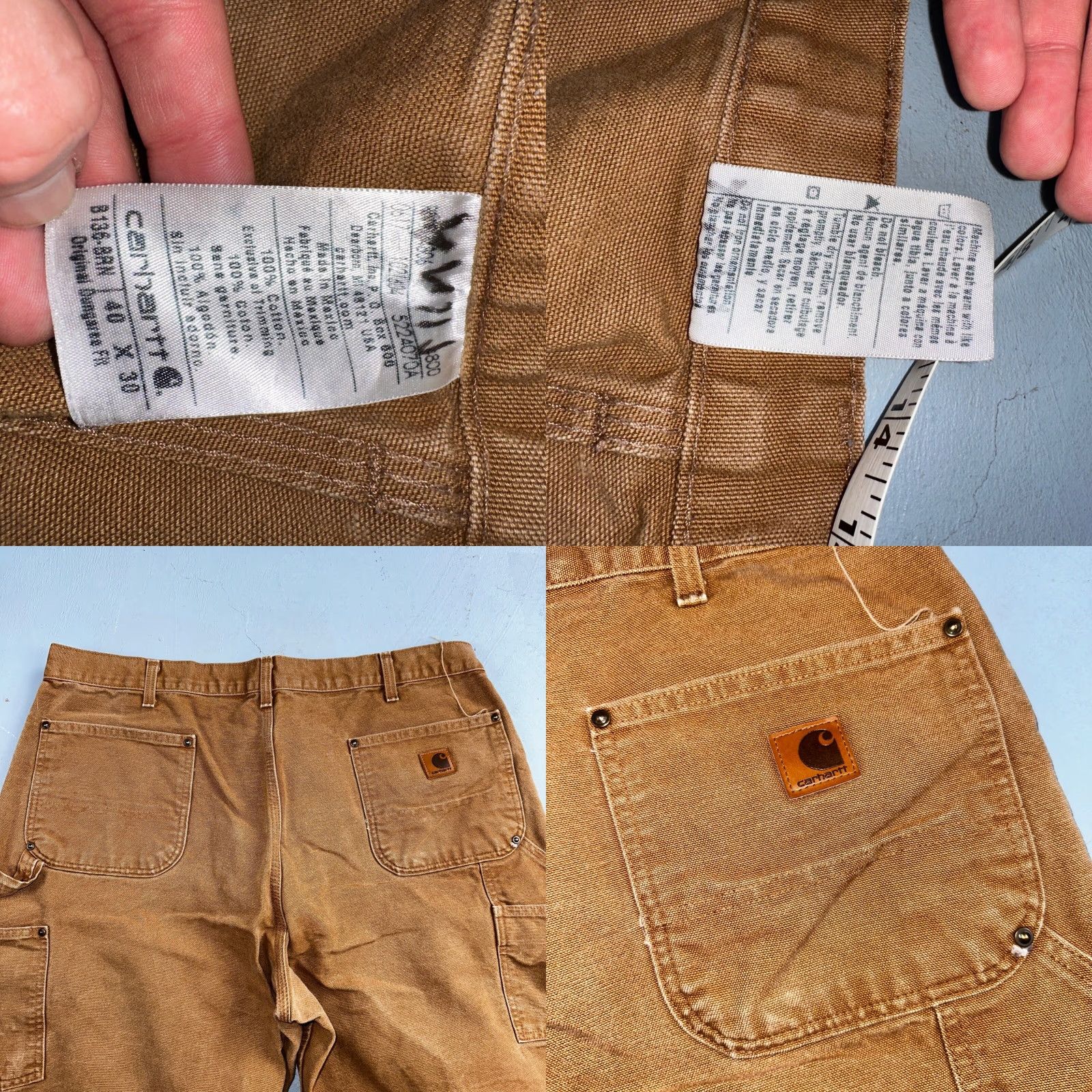 Carhartt VINTAGE Carhartt Pants Carpenter Double Knee Browns 40x30 Regular Brown 40 Mens Carhartt B01 BLK USA Size US 40 / EU 56 - 8 Thumbnail
