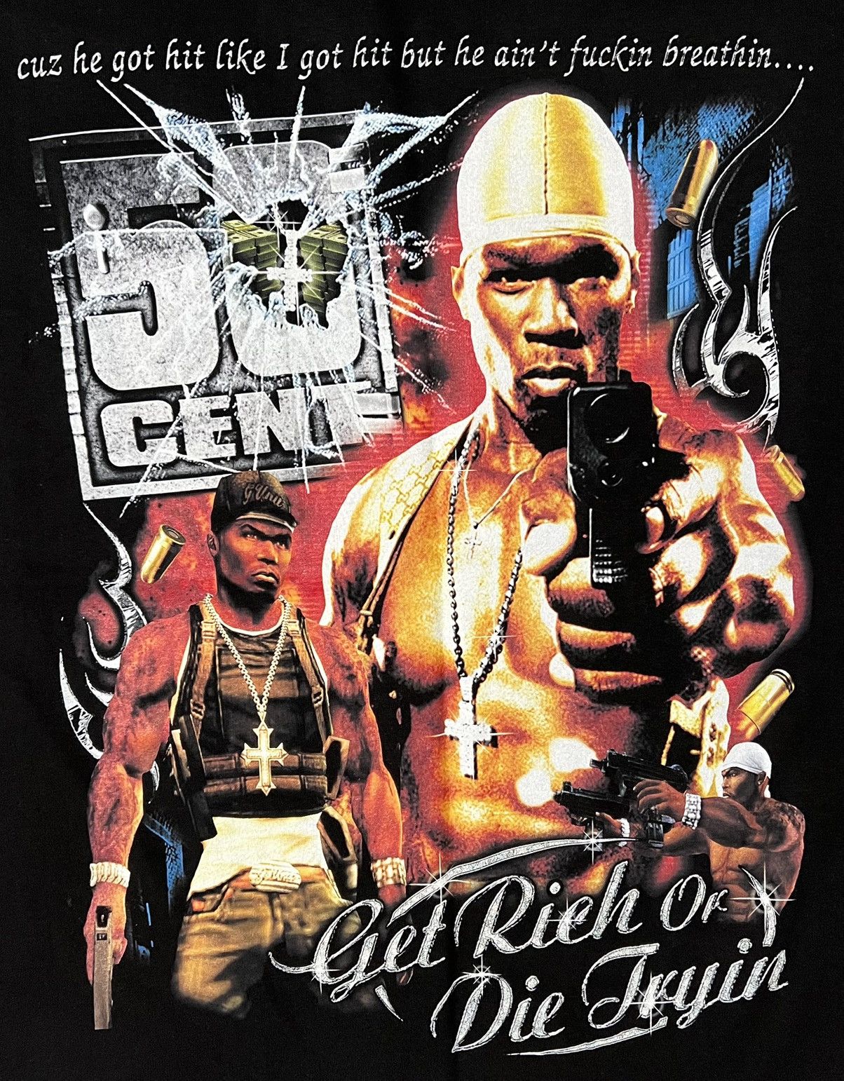 Darien Bruze Dbruze 50 Cent Rap Tee Size US L / EU 52-54 / 3 - 3 Thumbnail