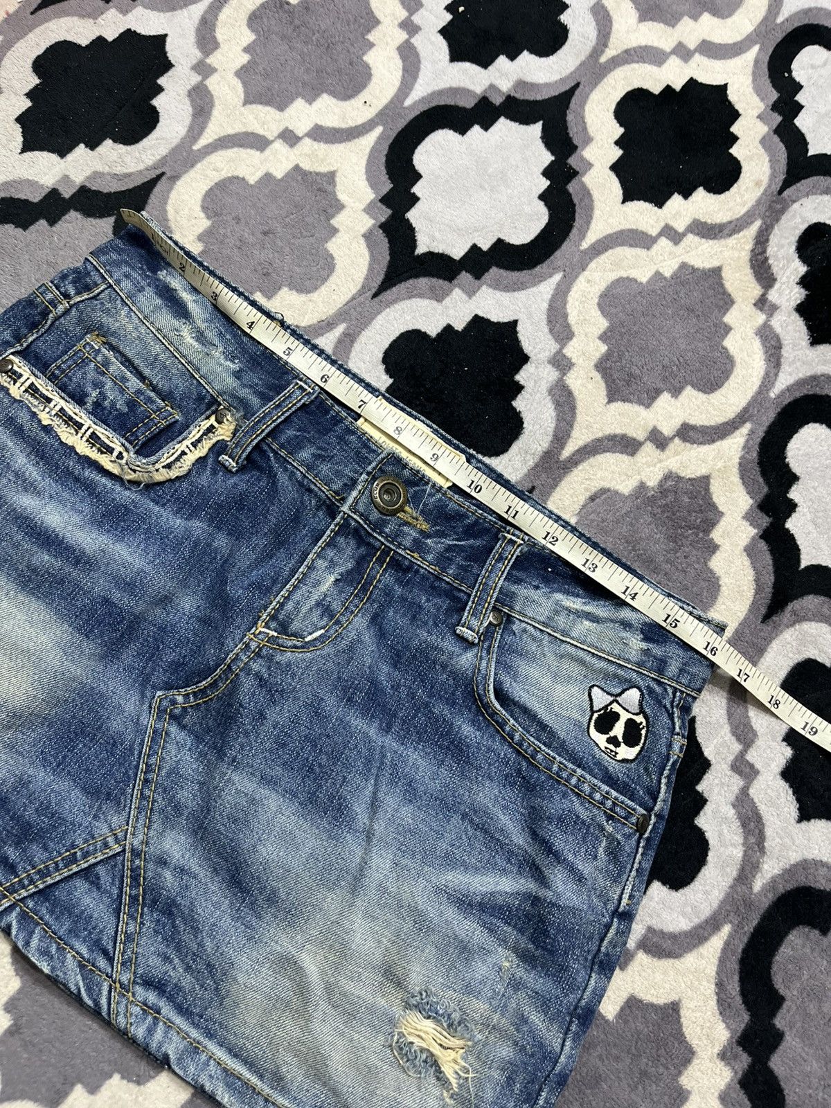 Hysteric Glamour 2000s lolita skirt skull denim Size 32" / US 10 / IT 46 - 9 Thumbnail
