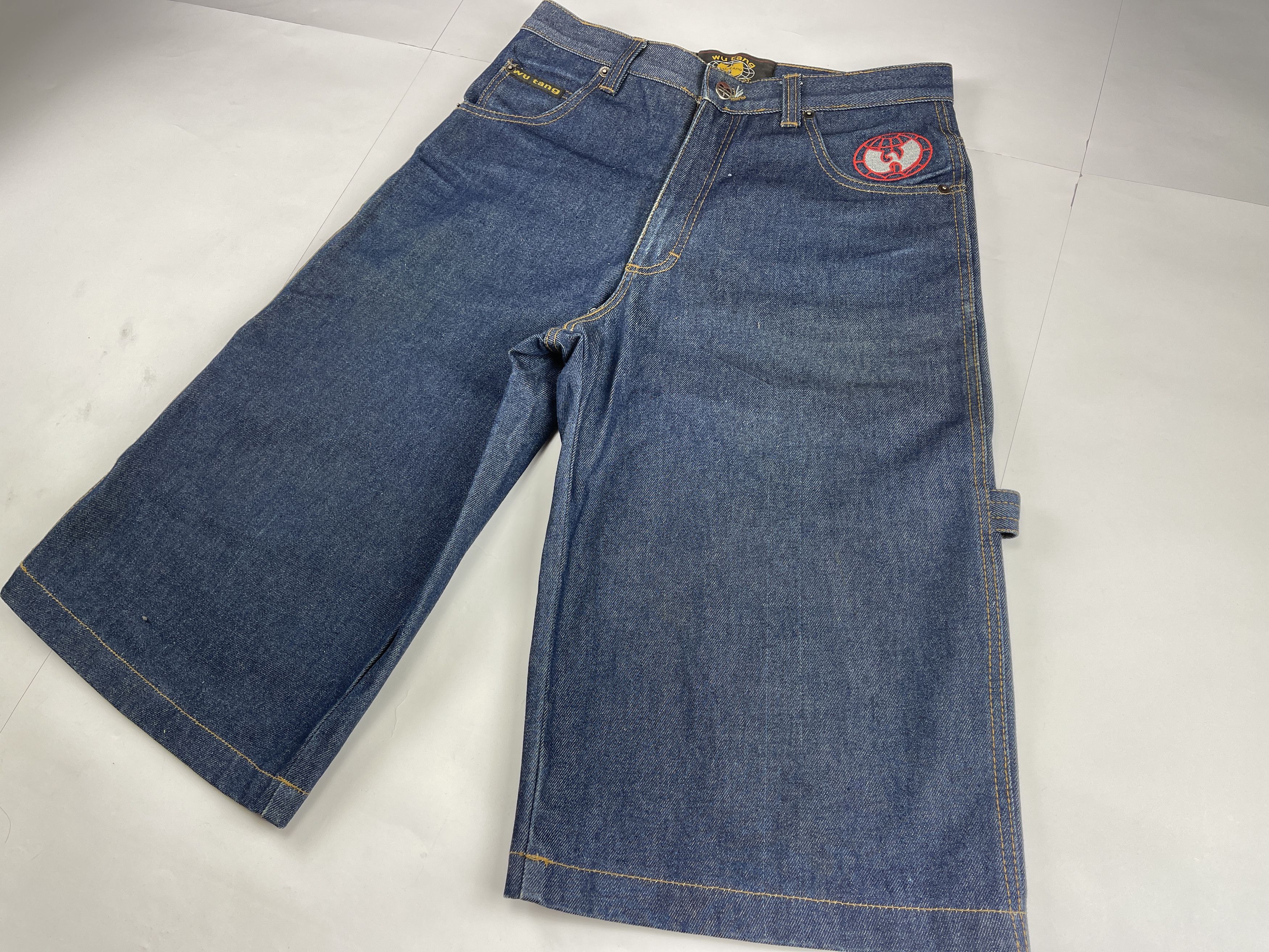 Wu-Tang Clan WU WEAR jeans shorts, vintage baggy, Wu-Tang Clan 90s Y2K 28 Size US 28 / EU 44 - 8 Thumbnail