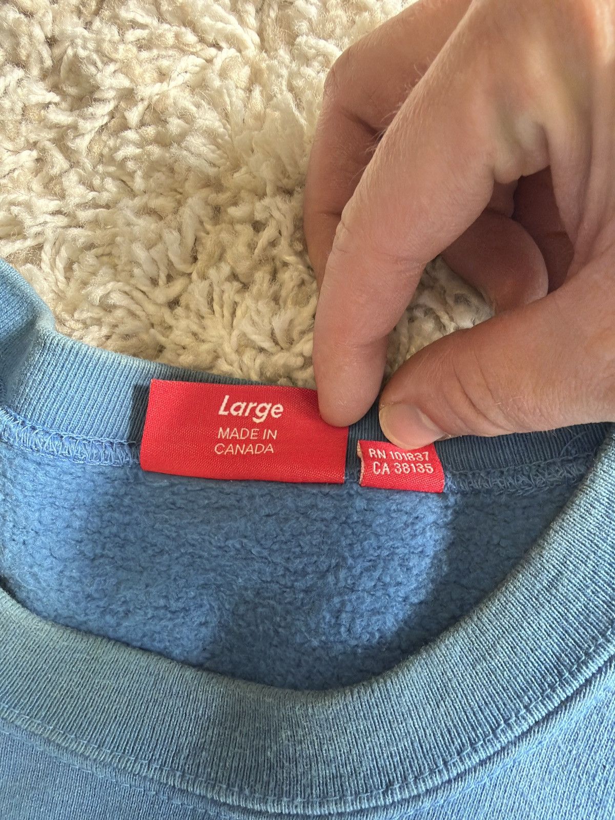 Supreme Supreme small box logo blue sweater Size US L / EU 52-54 / 3 - 9 Thumbnail