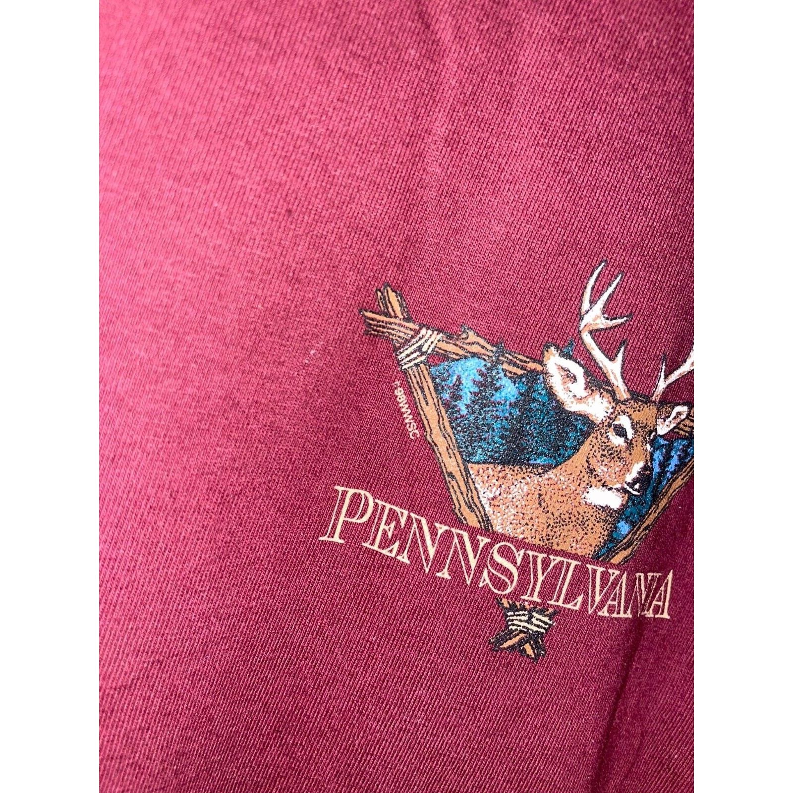Jerzees Vintage Pennsylvania Shirt Red Deer Buck Tee VTG 90s 1998 L Size US L / EU 52-54 / 3 - 4 Thumbnail