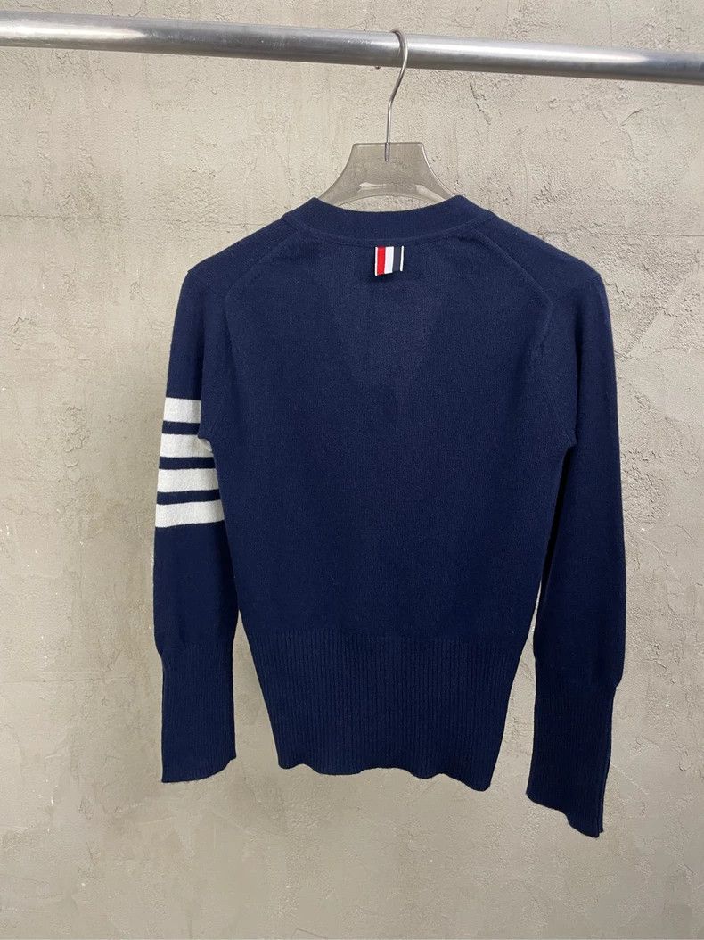 Thom Browne Thom browne Size 0 Dark blue four-striped pure cashmere ca Size XXS / US 00 / IT 34 - 3 Thumbnail