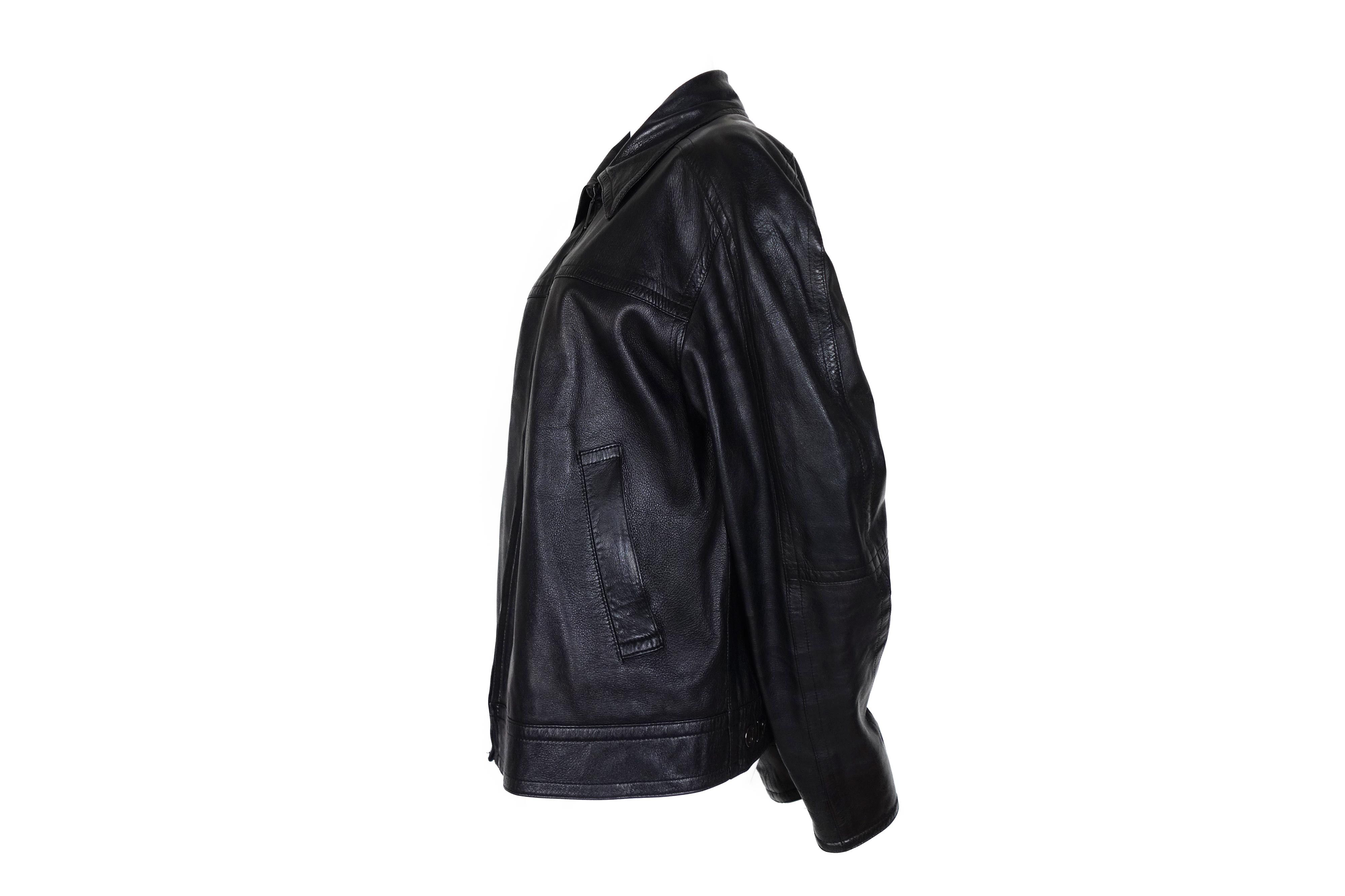 GF Ferre × Gianfranco Ferre GIANFRANCO FERRE Soft Leather Jacket Zip Vintage Size L 90s Size L / US 10 / IT 46 - 1 Thumbnail