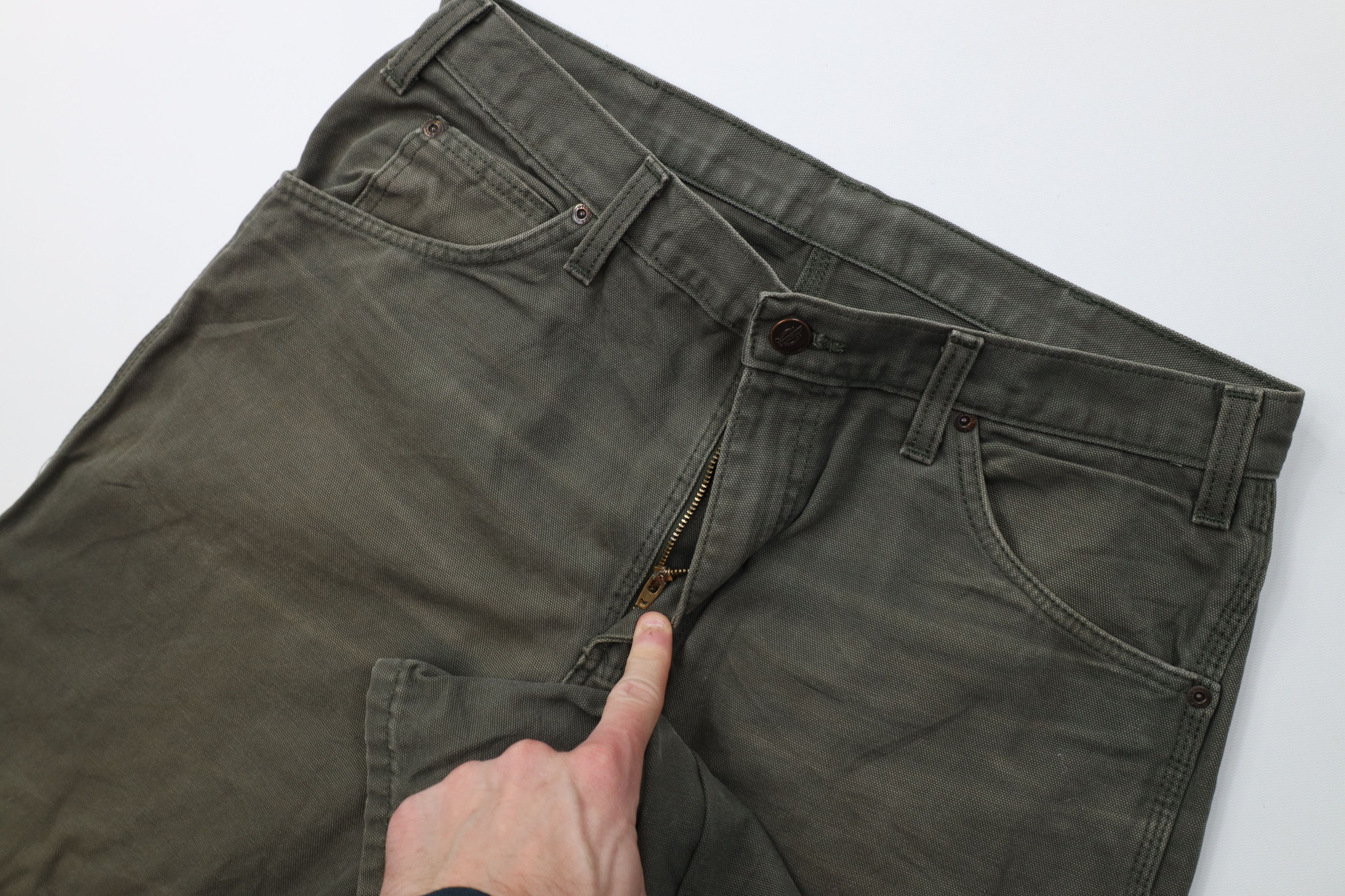 Dickies Vintage Y2K Dickies Canvas Dungaree Pants Workwear Green Size US 33 - 9 Thumbnail