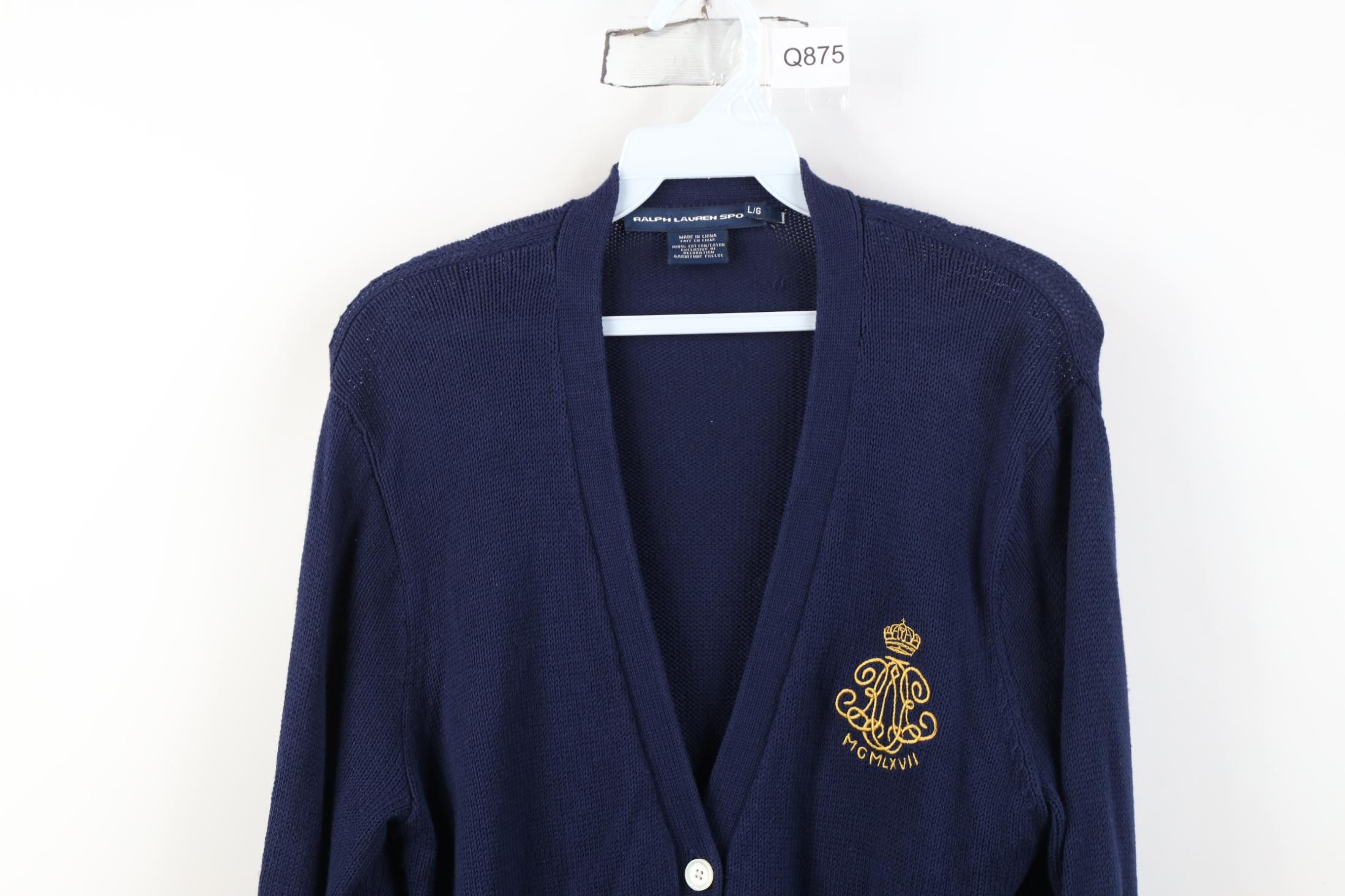 Polo Ralph Lauren Vintage 90s Ralph Lauren Crown Monogram Knit Sweater Size L / US 10 / IT 46 - 2 Thumbnail
