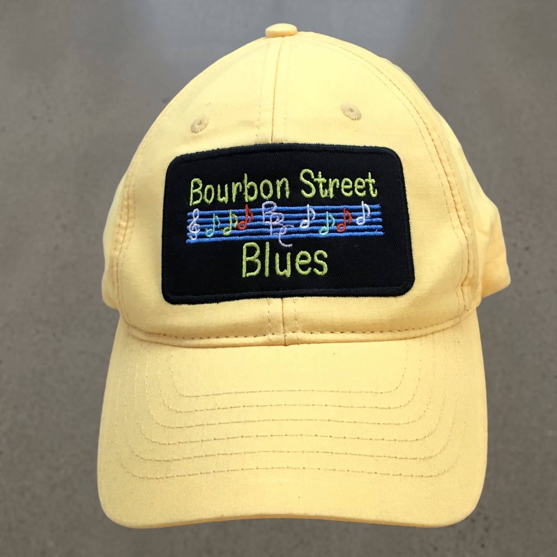 Vintage Bourbon Street Blues Baseball Cap Hat Mens One Size Yellow Adjustable Size ONE SIZE - 1 Thumbnail
