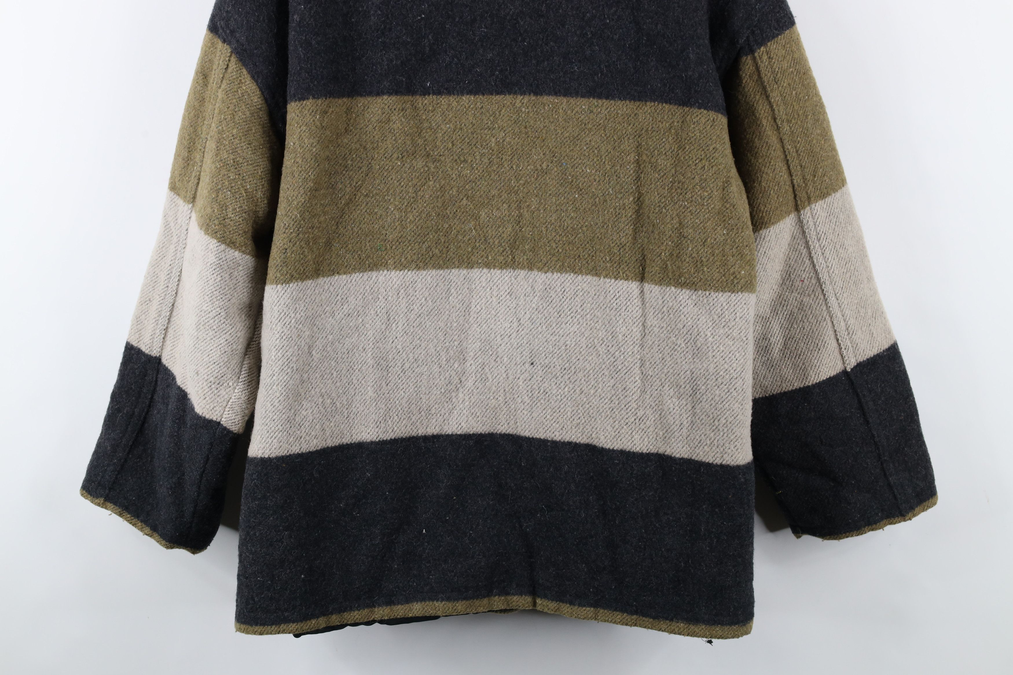 Vintage Vintage 90s Streetwear Wool Tweed Leather Collar Jacket Size US S / EU 44-46 / 1 - 18 Thumbnail