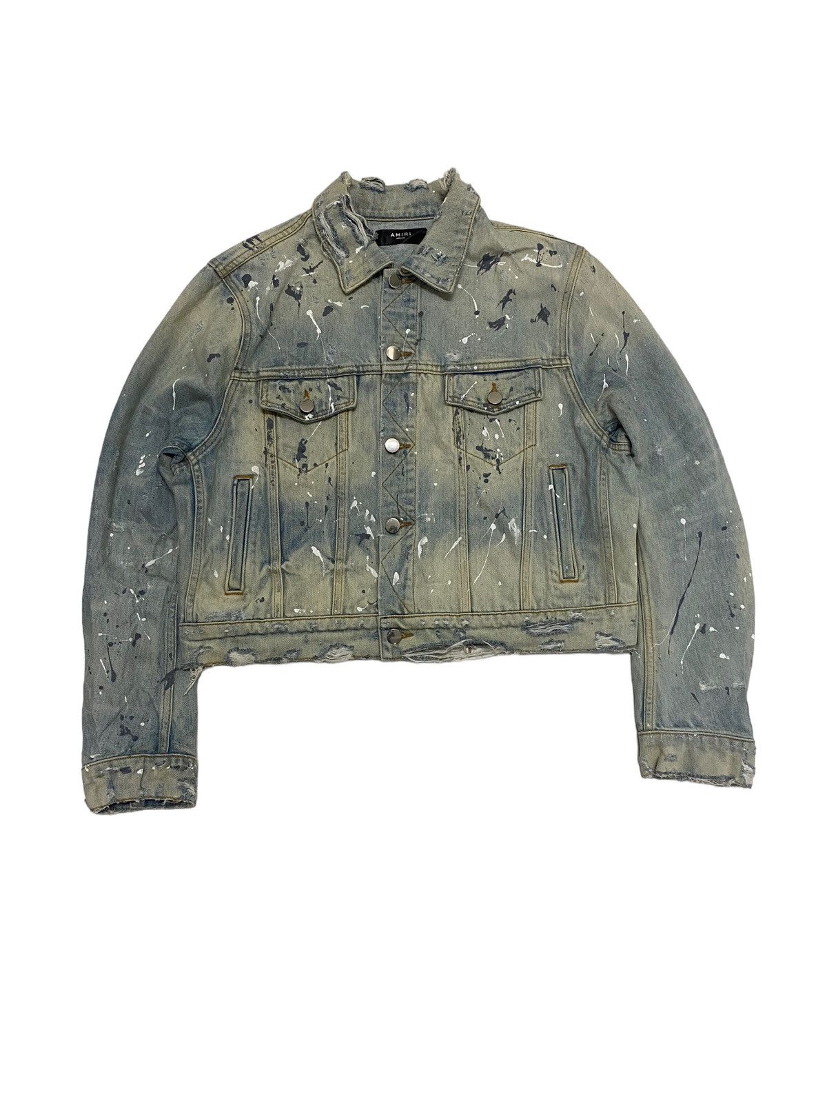 Amiri Amiri Destroy Trucker Denim Jacket Size US M / EU 48-50 / 2 - 2 Thumbnail