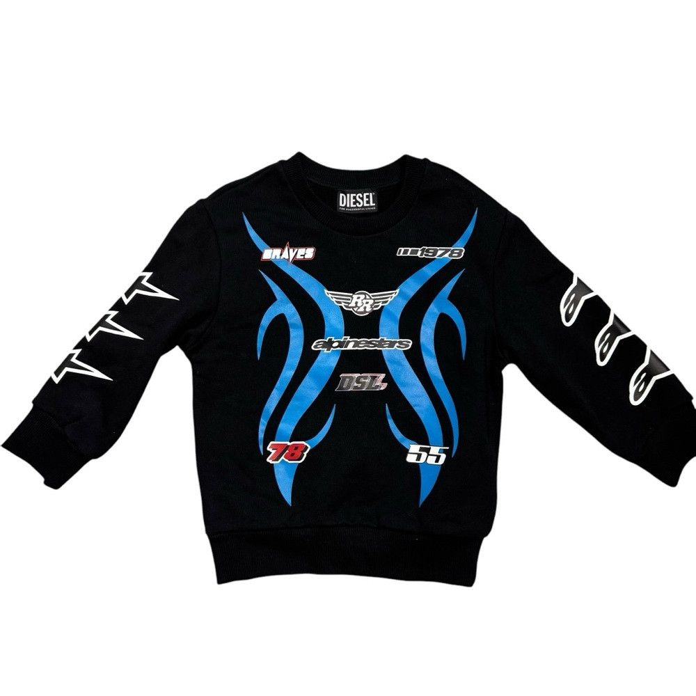 Diesel NWT New $125 Diesel ASTARS OVER Black Sweatshirt Size 4 Size US XXS / EU 40 - 3 Thumbnail