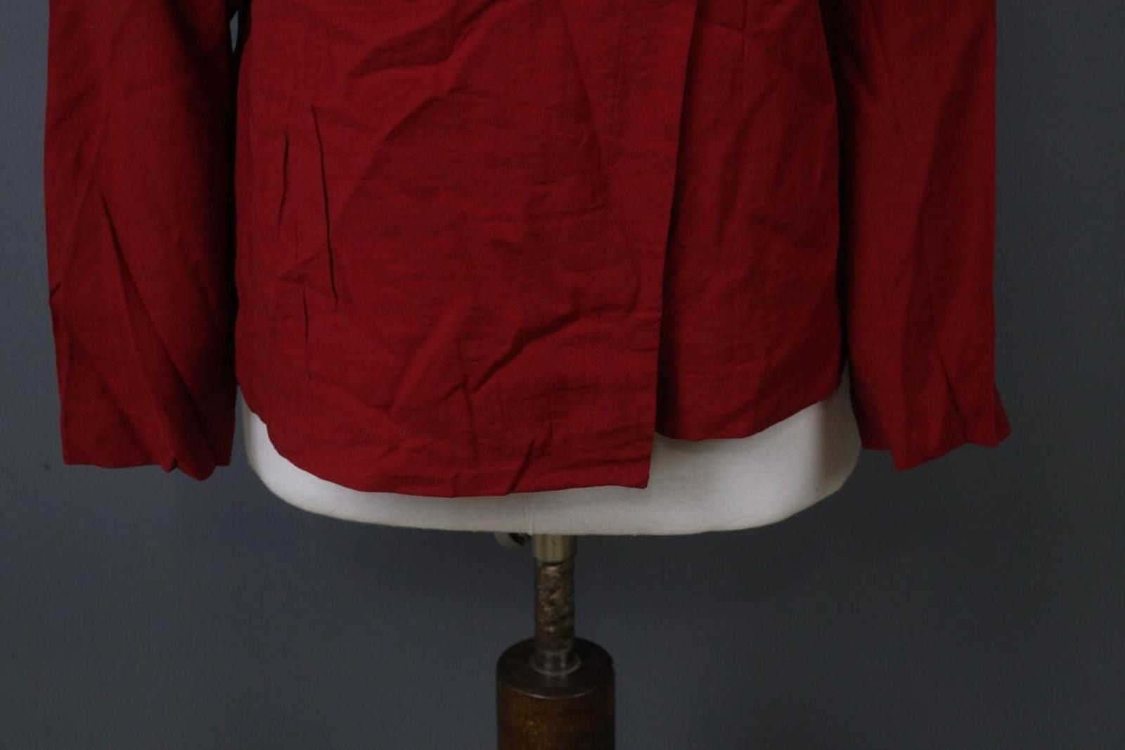 Designer Cop Copine Red Viscose Round Front Wrap Subra Top Size 42 Size M / US 6-8 / IT 42-44 - 3 Thumbnail