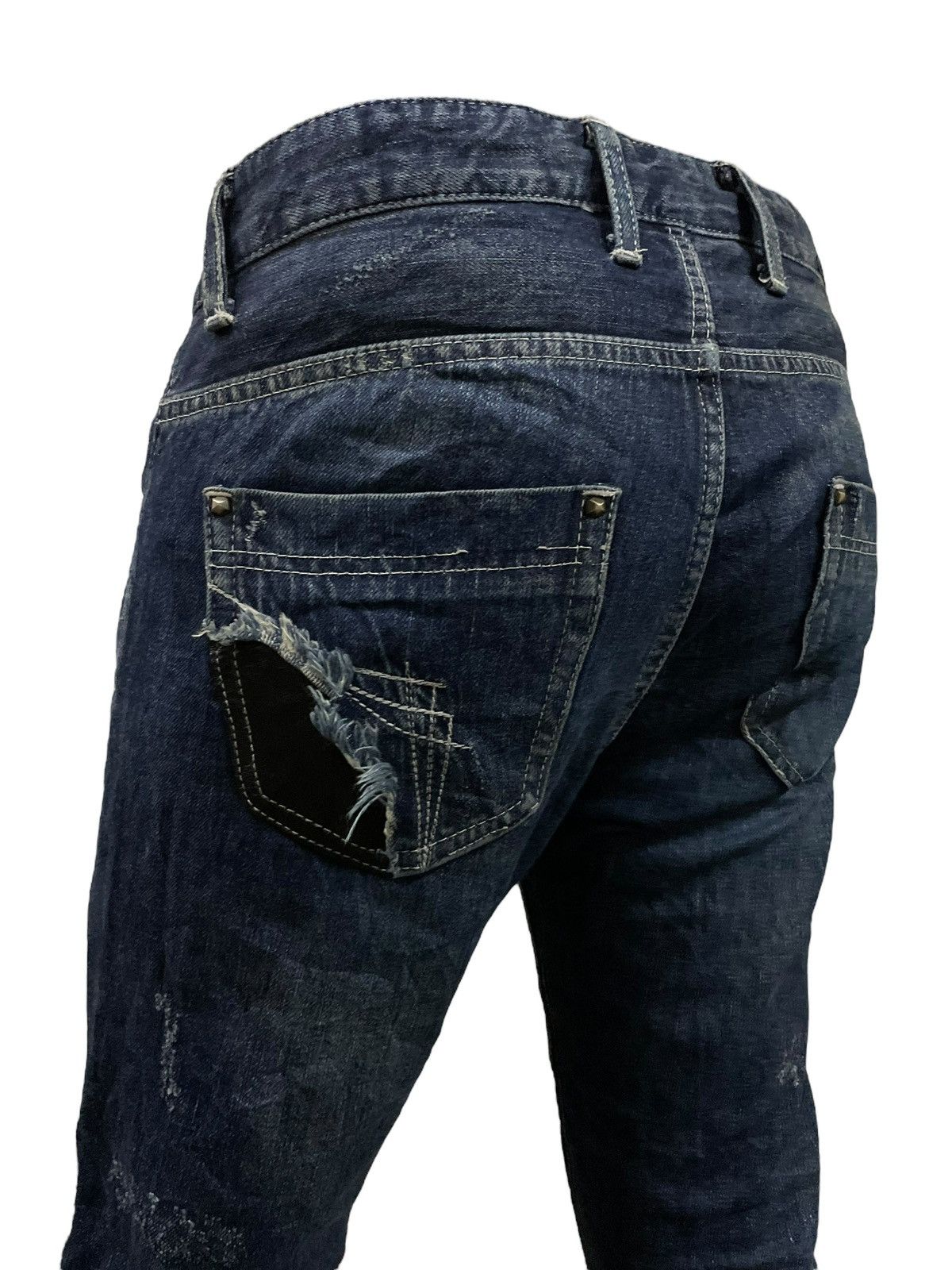 14th Addiction 14Th Addiction Sheepskin Hybrid Denim Destroy Jeans Size US 31 - 8 Thumbnail