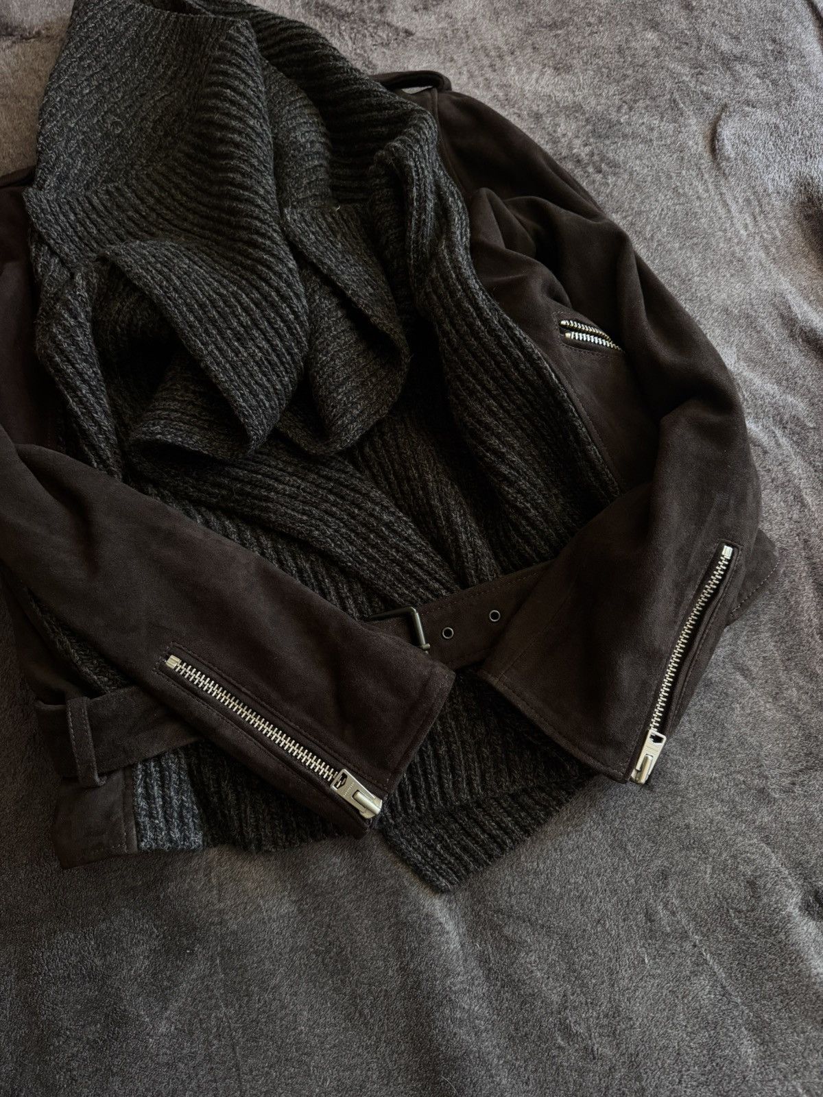 Allsaints All saints suede wrap biker brown jacket y2k NEW Size M / US 6-8 / IT 42-44 - 14 Thumbnail