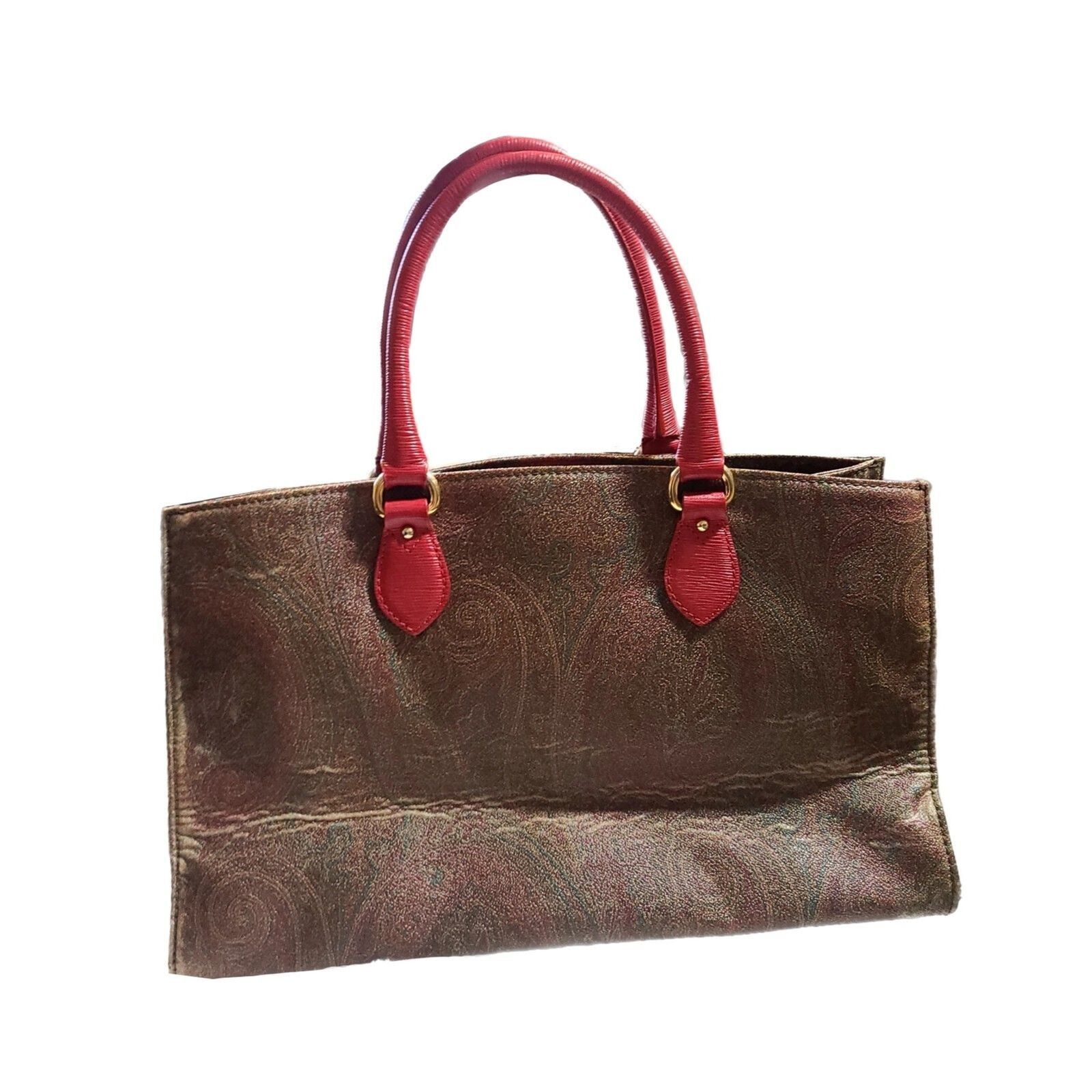 Etro Etro | Paisley Print Coated Canvas & Pink Leather Handbag Size ONE SIZE - 3 Thumbnail