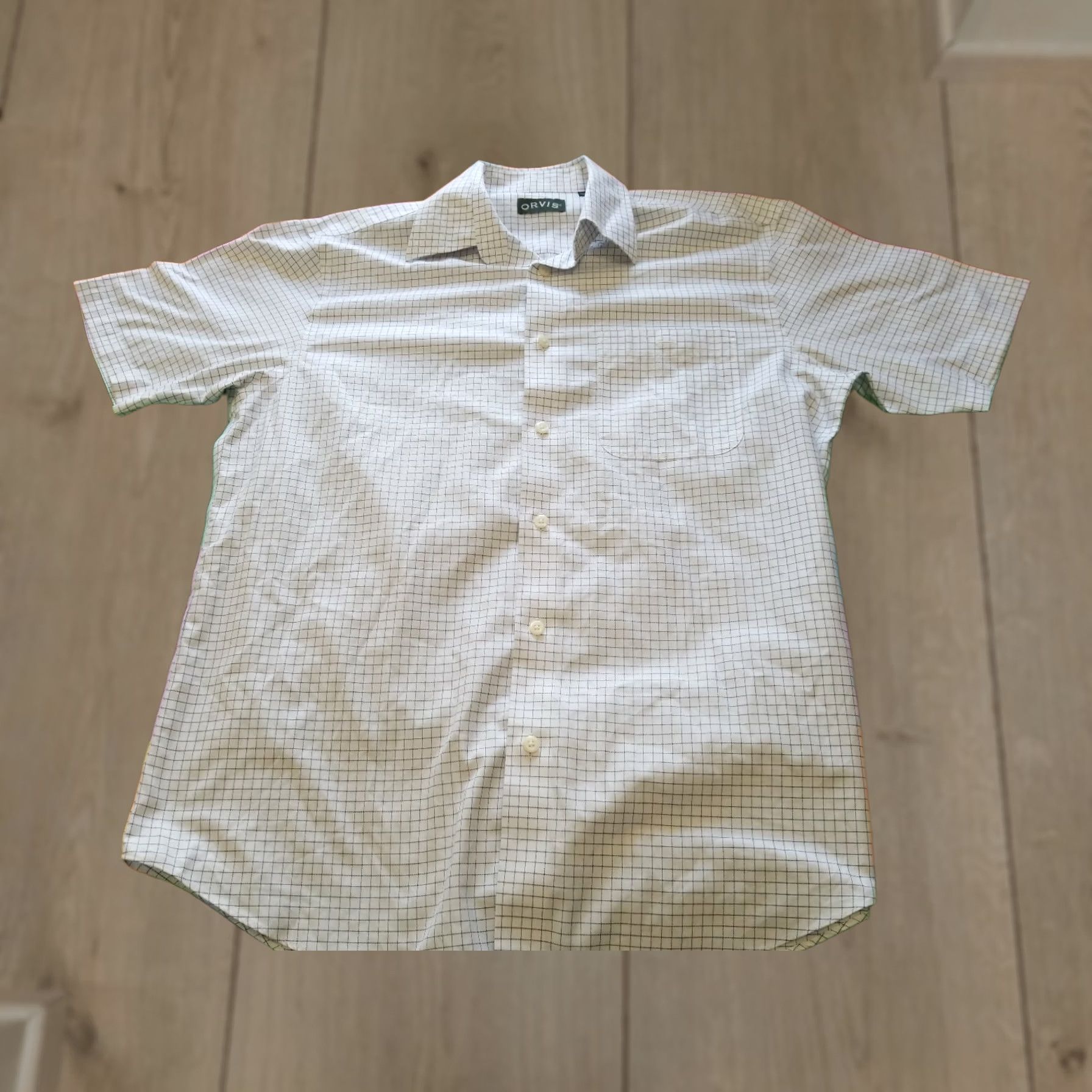 Orvis Orvis Gingham Short Sleeve Button-Up Shirt Men's L White Cotton Regular Shirt Size US L / EU 52-54 / 3 - 1 Thumbnail