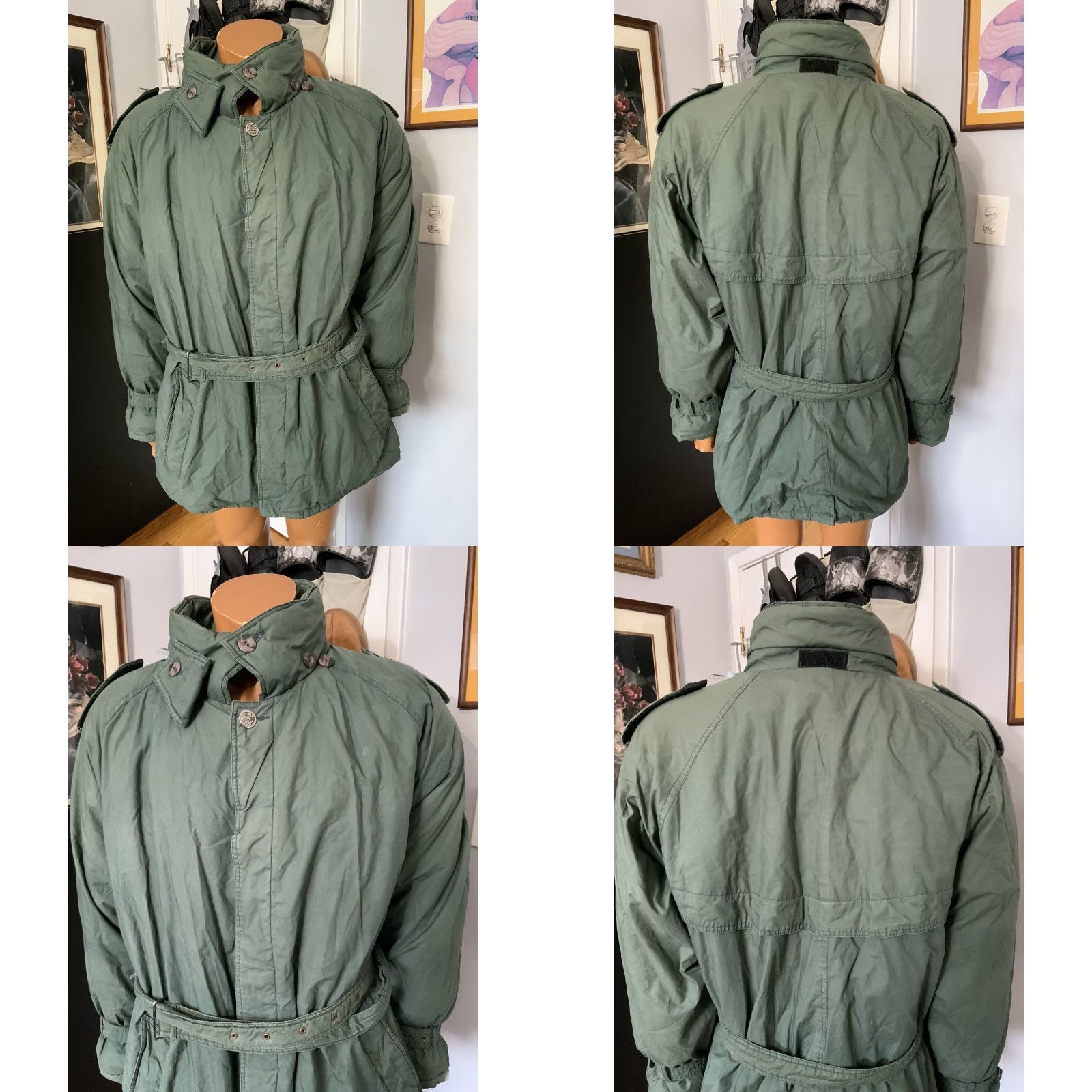 Vintage VINTAGE Holt Renfrew Green Goose Down Filled Puffer Belted Trench Coat Jacket XL Green Down Puffer Jacket Mens Womens Boys Girls Size US XL / EU 56 / 4 - 8 Thumbnail
