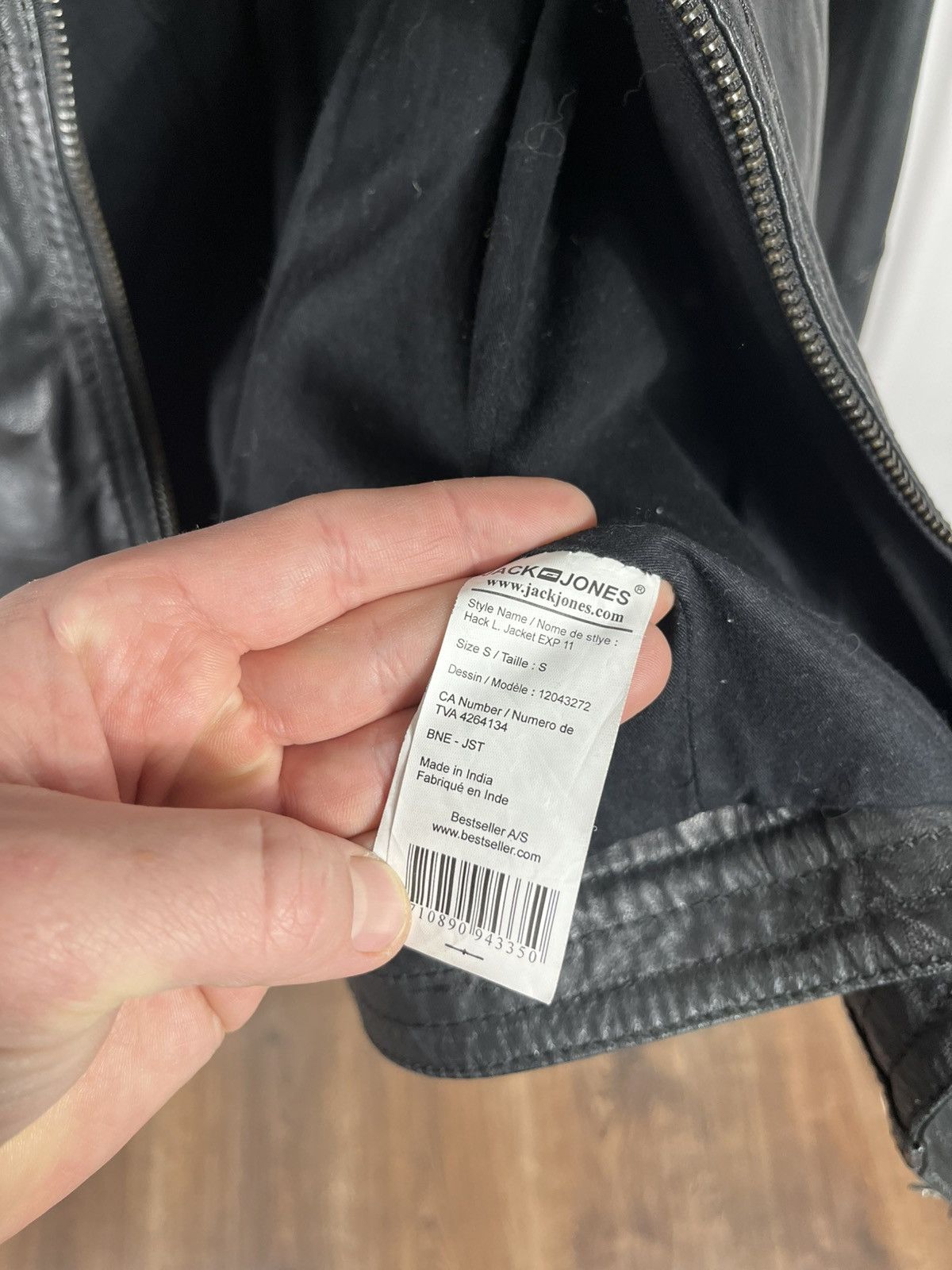 Jack & Jones Jack & Jones Black Goat Leather Biker Jacket Size S Size US S / EU 44-46 / 1 - 10 Thumbnail