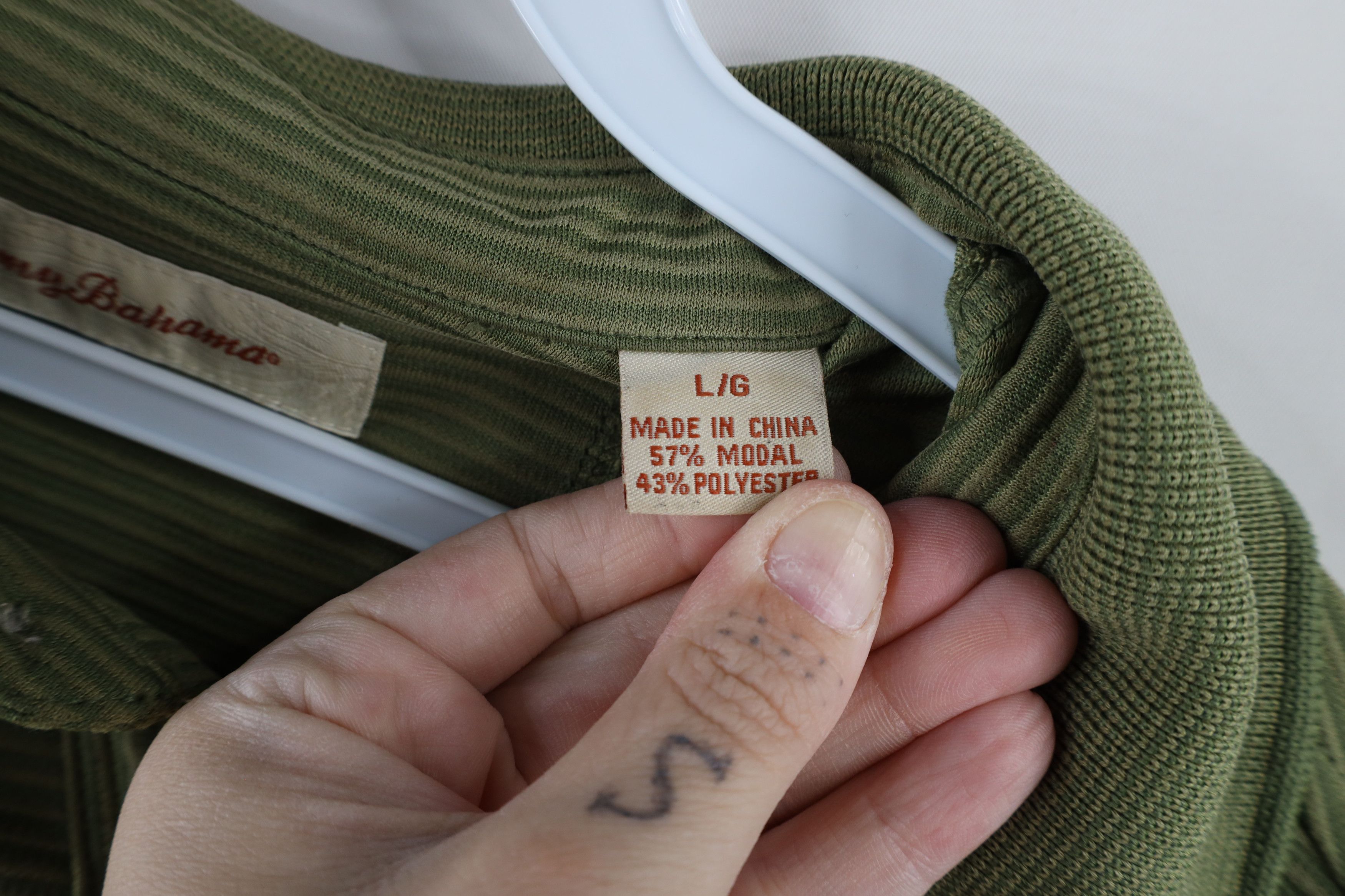 Tommy Bahama × Vintage Vintage Tommy Bahama Ribbed Long Sleeve Polo Shirt Green Size US L / EU 52-54 / 3 - 7 Thumbnail