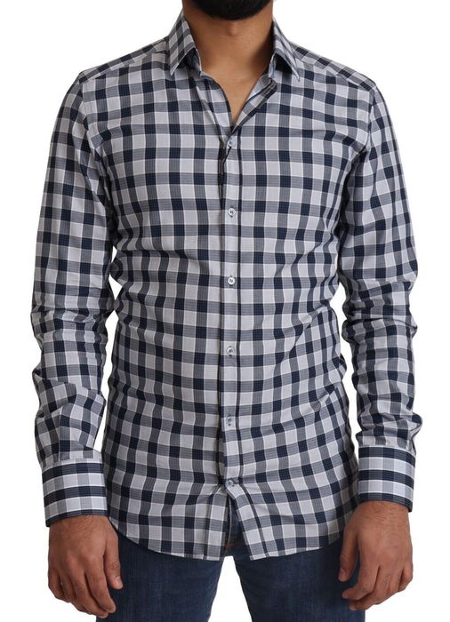 Dolce & Gabbana White Stripes Long Sleeves GOLD Dress Shirt