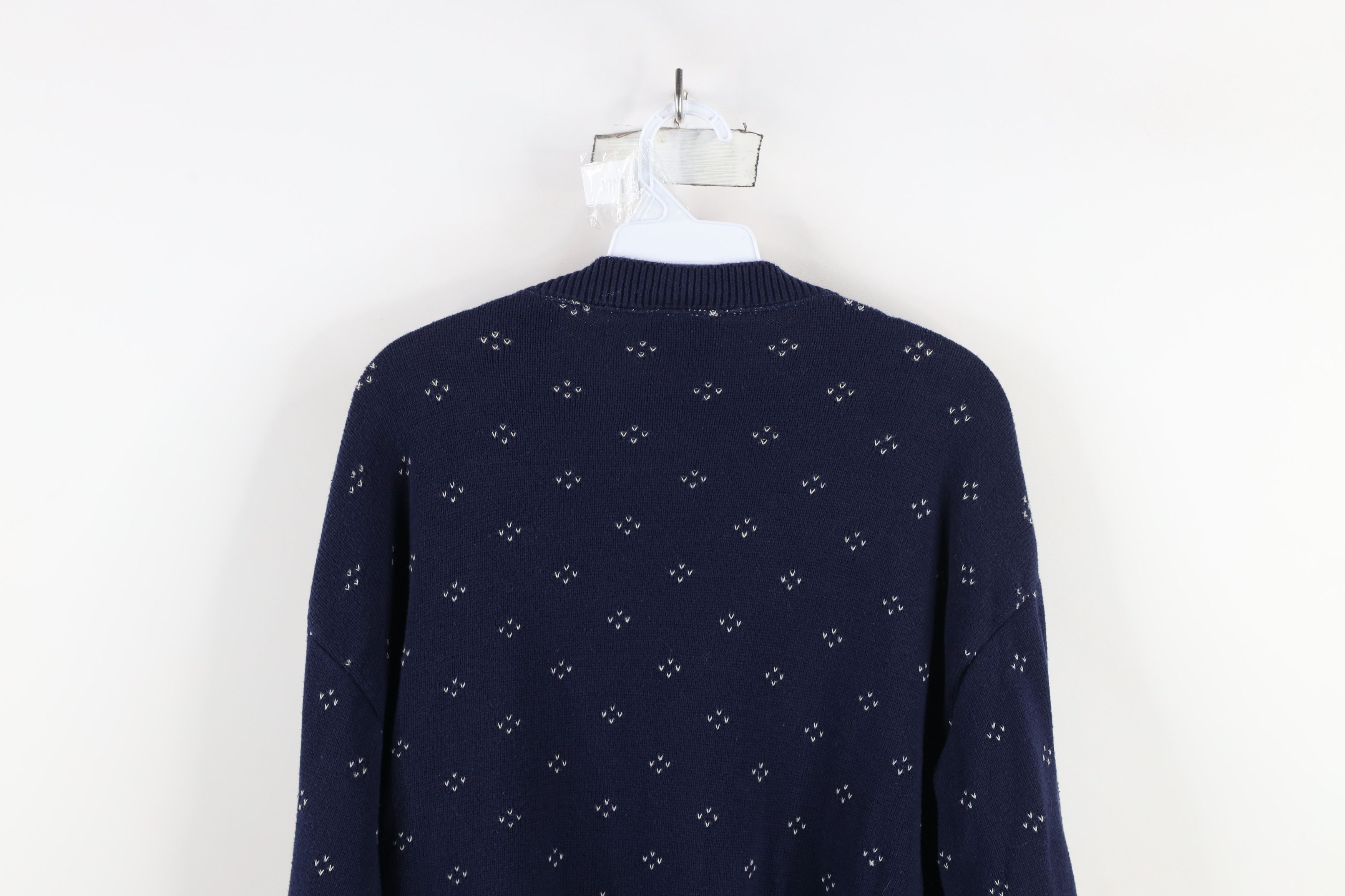 Vintage Vintage 90s Streetwear Cable Knit Cardigan Sweater Blue Size L / US 10 / IT 46 - 12 Thumbnail