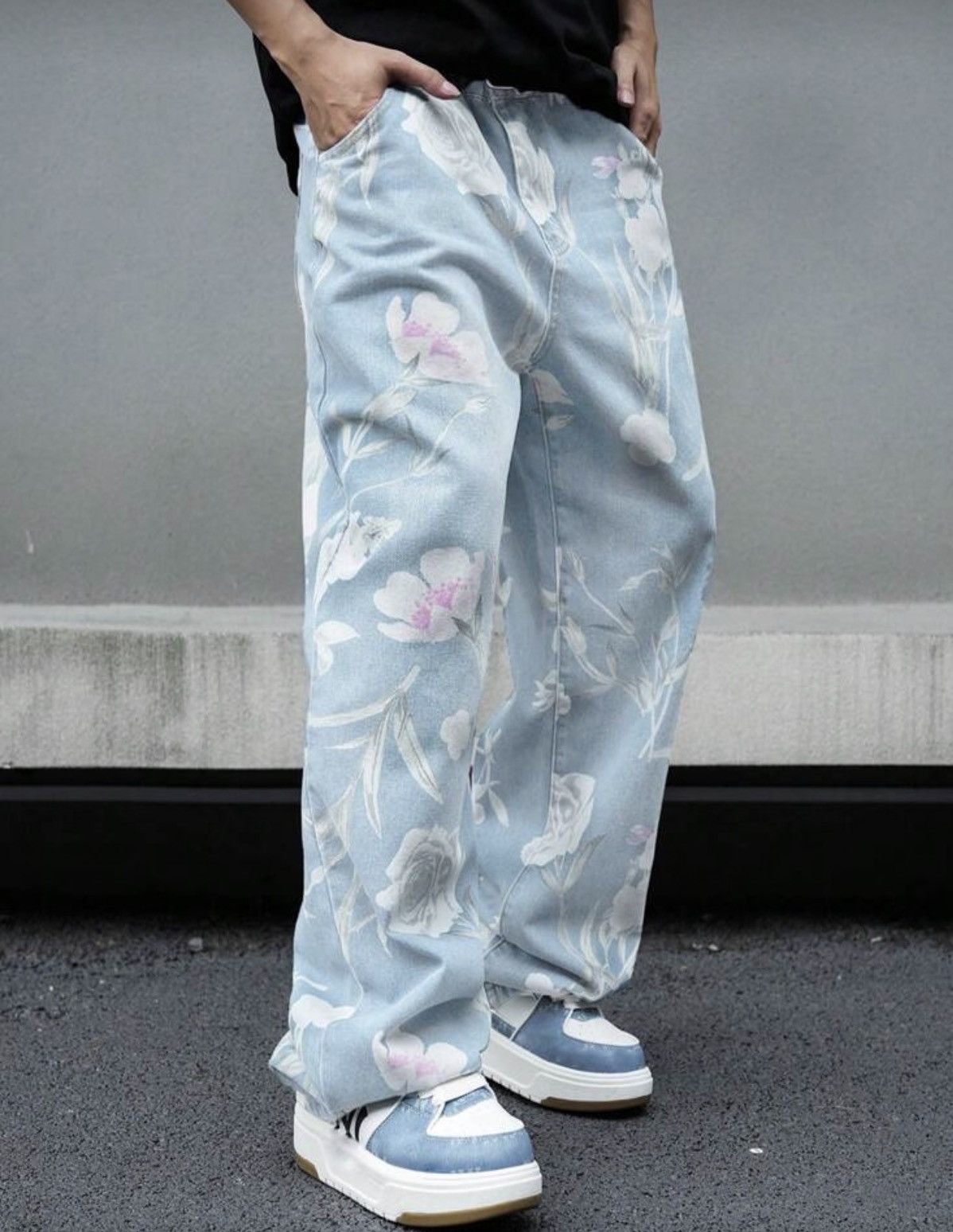 Japanese Brand Mibuki x Hiro Loose Wide Leg Floral Print Jeans Design Pants Size US 30 / EU 46 - 5 Thumbnail