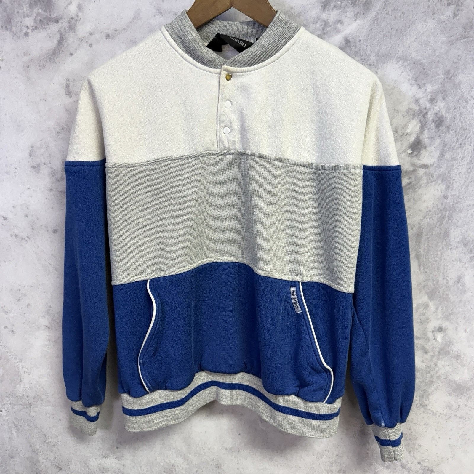 Pierre Cardin Vintage Pierre Cardin Sweatshirt Adult Medium White/Blue Size US M / EU 48-50 / 2 - 1 Thumbnail
