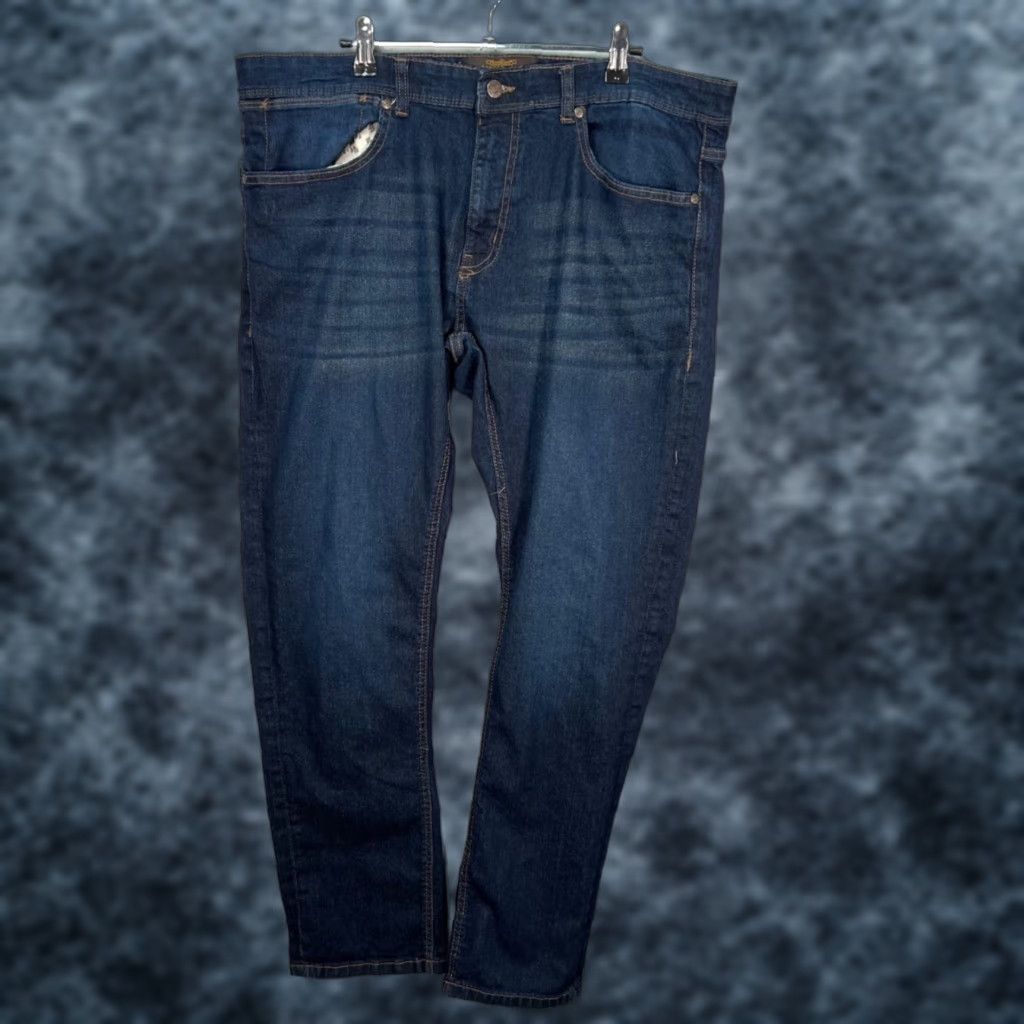 Vintage Copper & Oak Mens Jeans 36x32 Slim Straight Denim Blue Cotton Spandex 5-Pocket Casual Regular Rise Mid 10-12 Inseam 32in Blue Jeans Mens Size US 36 / EU 52 - 1 Thumbnail