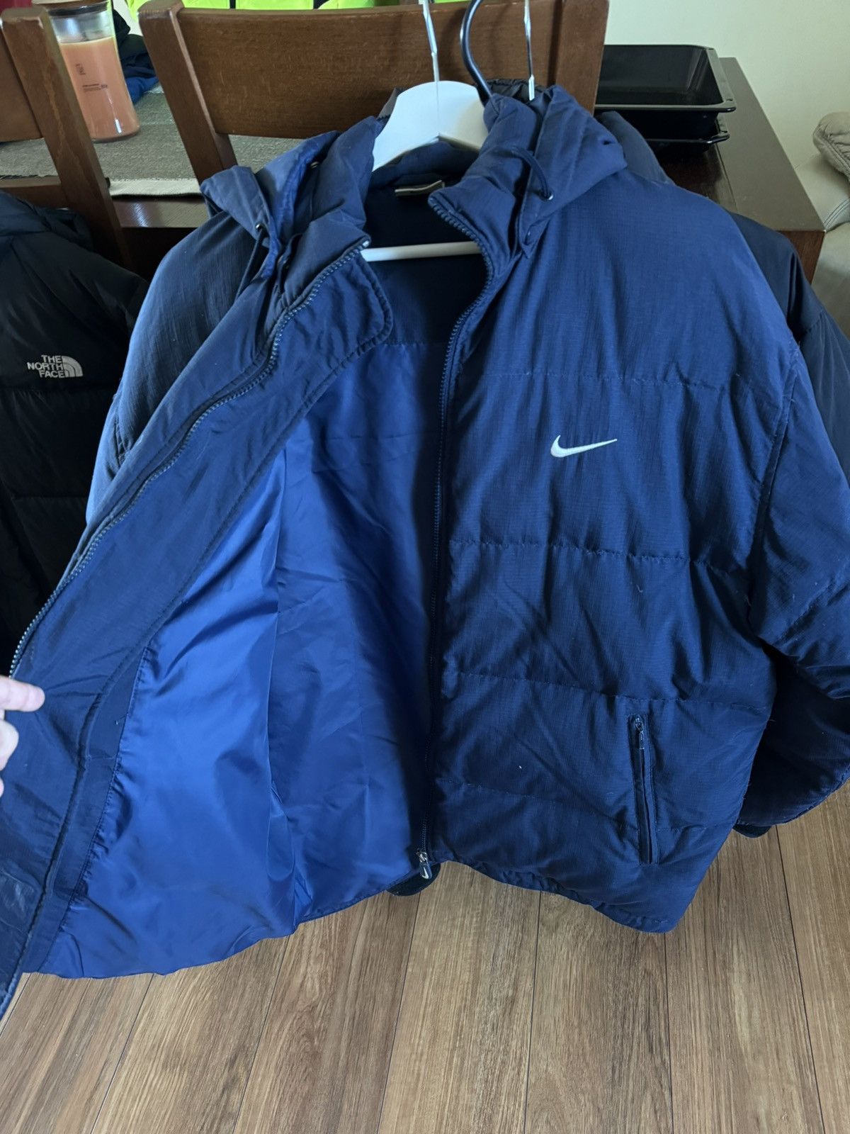 Nike × Vintage Vintage 90s embroidered logo Nike puffer jacket Size US L / EU 52-54 / 3 - 8 Thumbnail