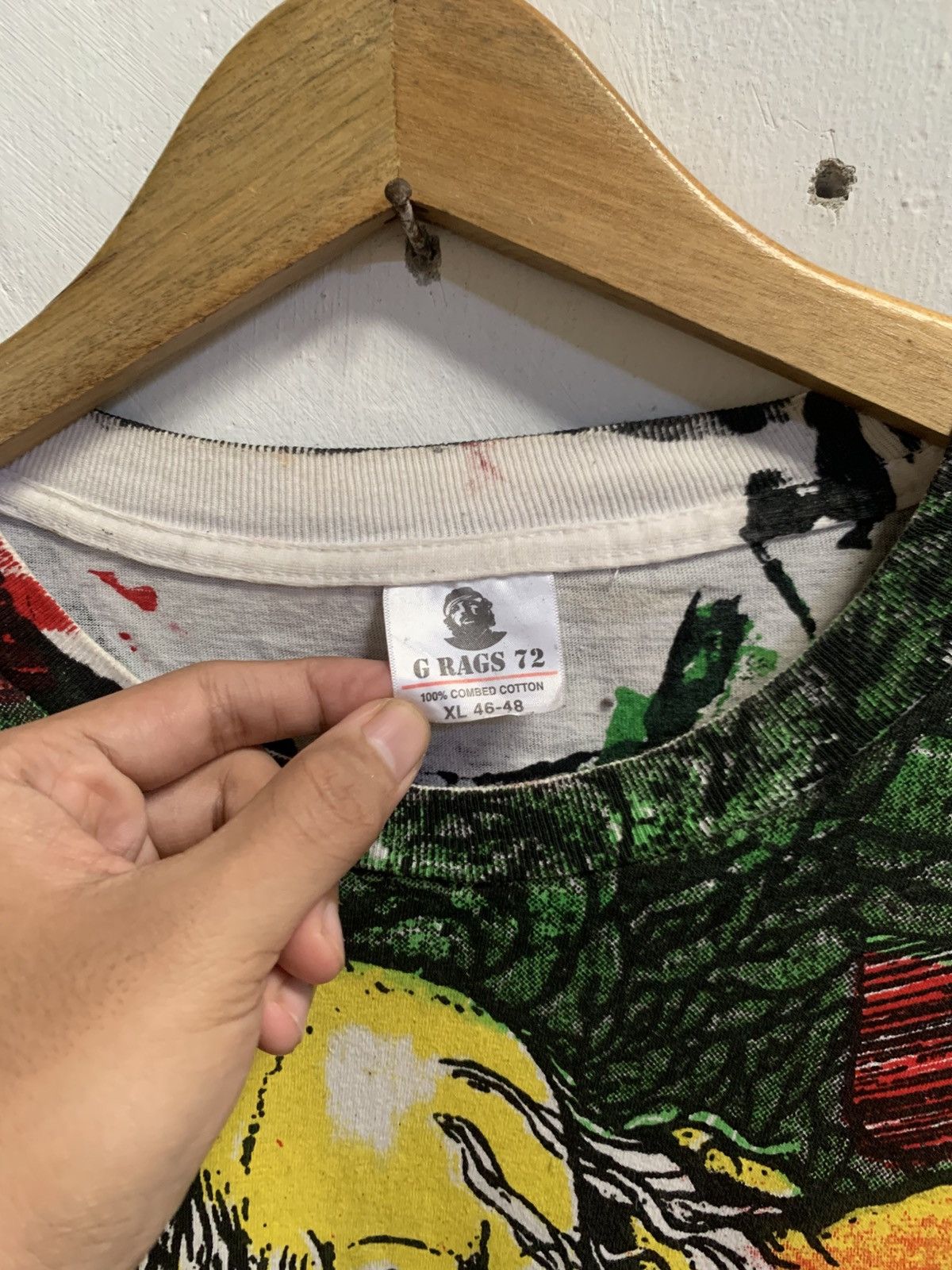 Vintage Vtg Sanda Kuwait PUSHEAD EVIL SANTA Rags 72 all over print Size US XL / EU 56 / 4 - 9 Thumbnail